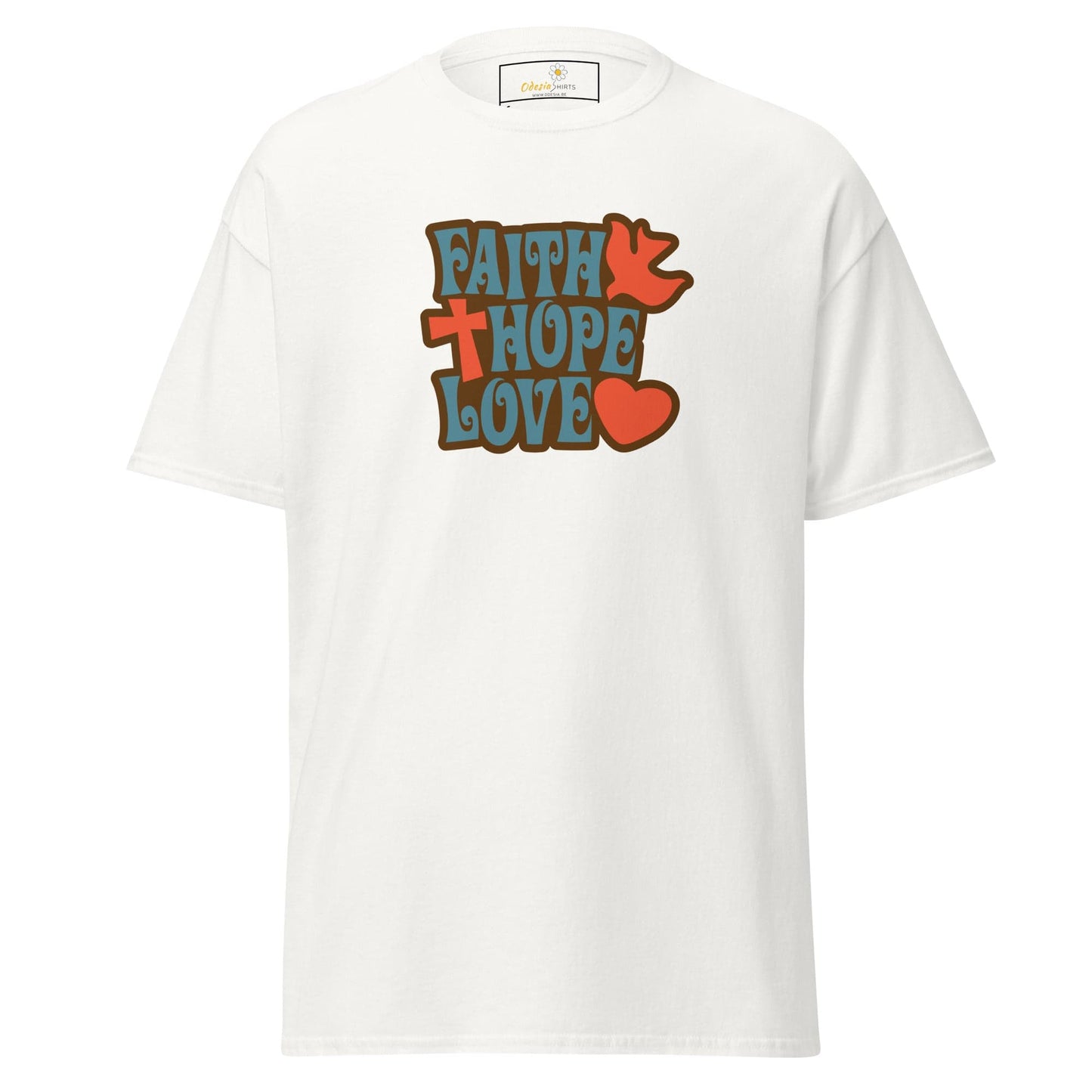 Unisex classic t-shirt - SPIRITUAL FAITH HOPE LOVE - REGULAR - White / S