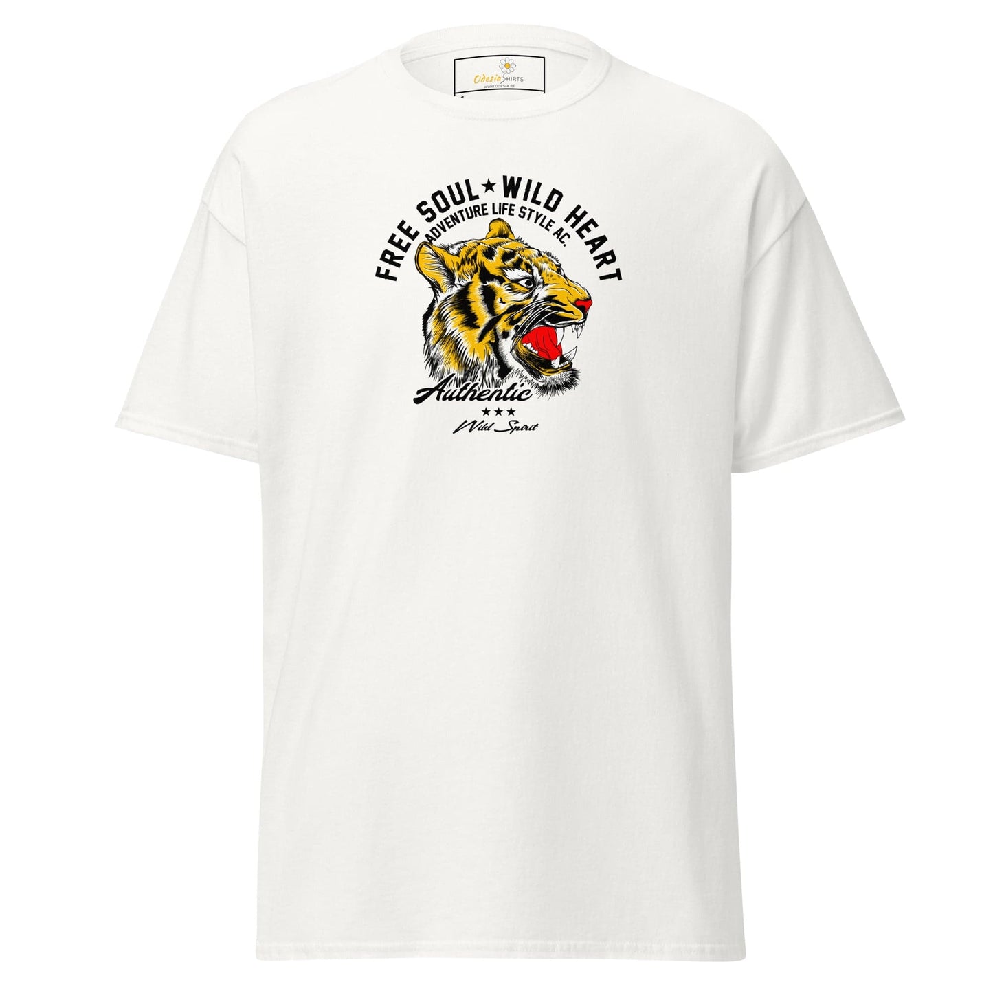White graphic T-shirt displayed in T-SHIRT DESIGN TEE for MAN and WOMAN sizes S to XL