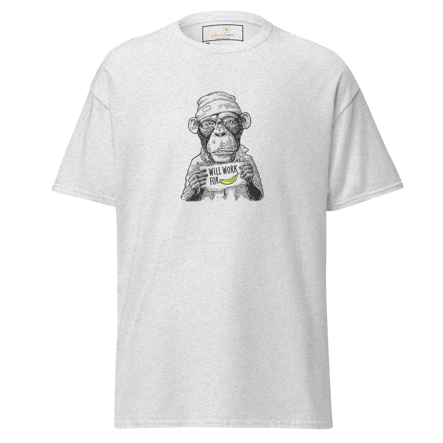 White T-shirt with Monkey Graphic from T-SHIRT DESIGN TEE for Men and Women in 2XL to 5XL