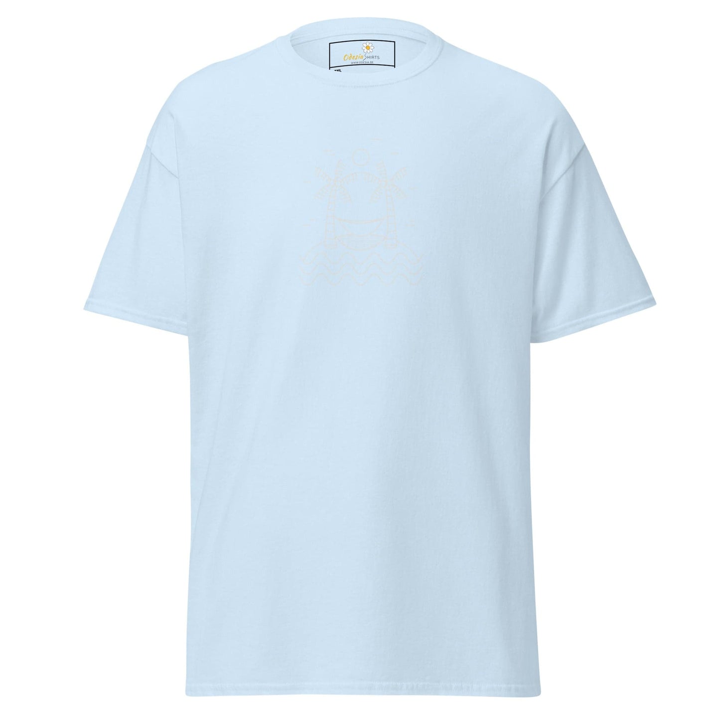Light blue short-sleeved T-Shirt displayed in T-Shirt Design Tee collection for Men and Women