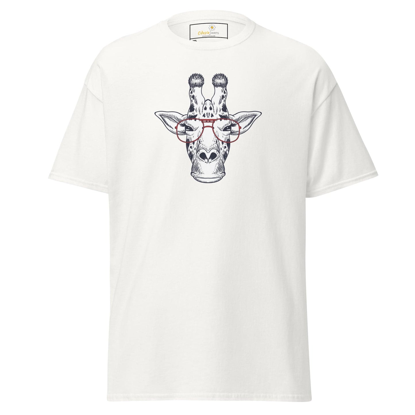 White T-shirt with Giraffe graphic for Men and Women in 2XL to 5XL sizes
