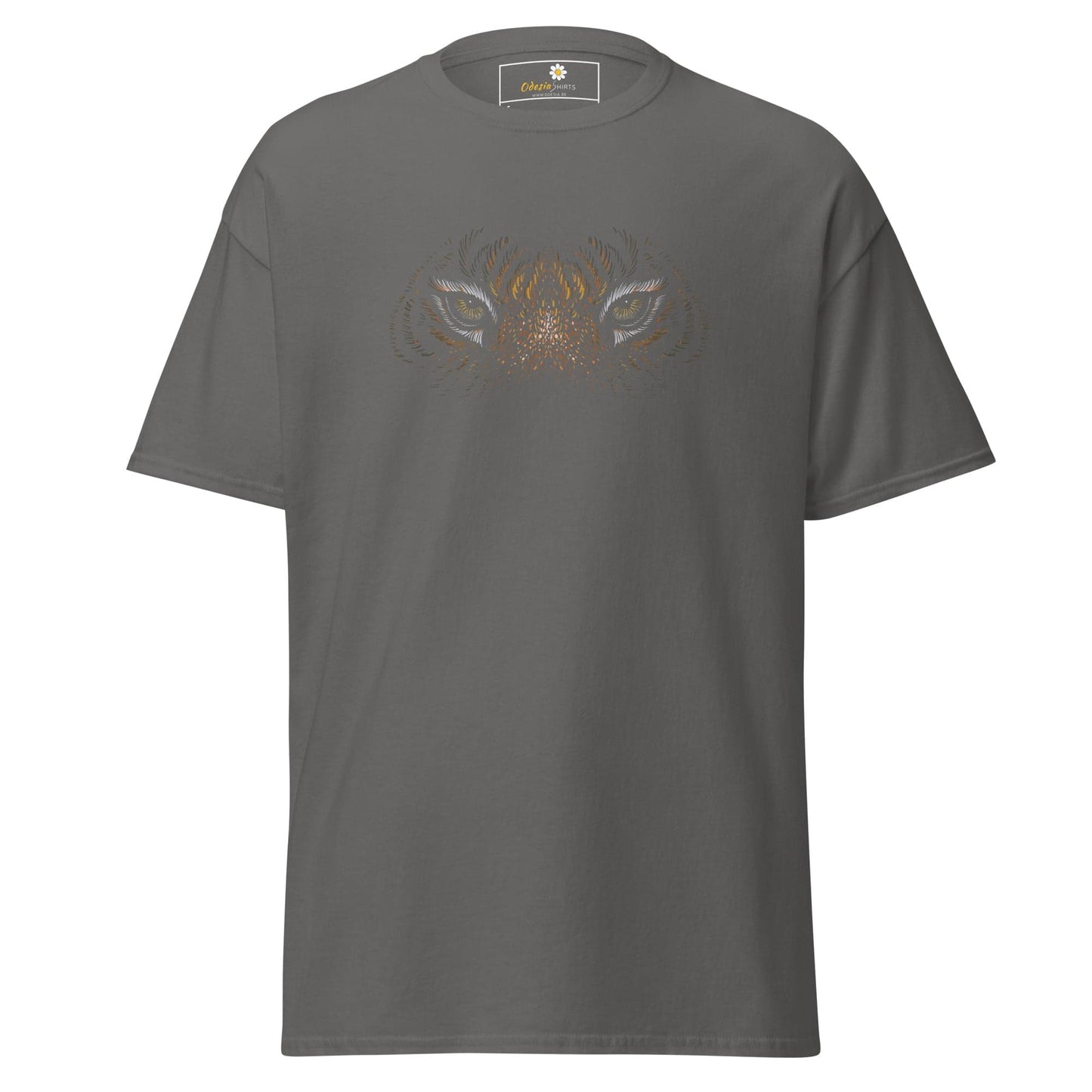 Men’s classic t-shirt - WILD LIFE TIGER EYES - REGULAR - Charcoal / S