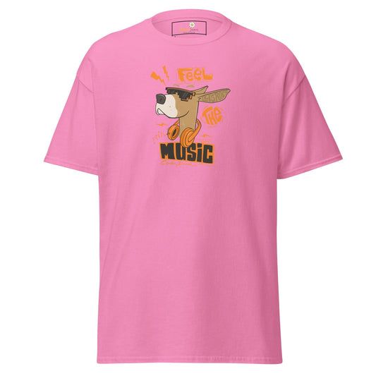 Unisex classic t-shirt - MUSIC FEEL THE MUSIC - REGULAR - Azalea / S