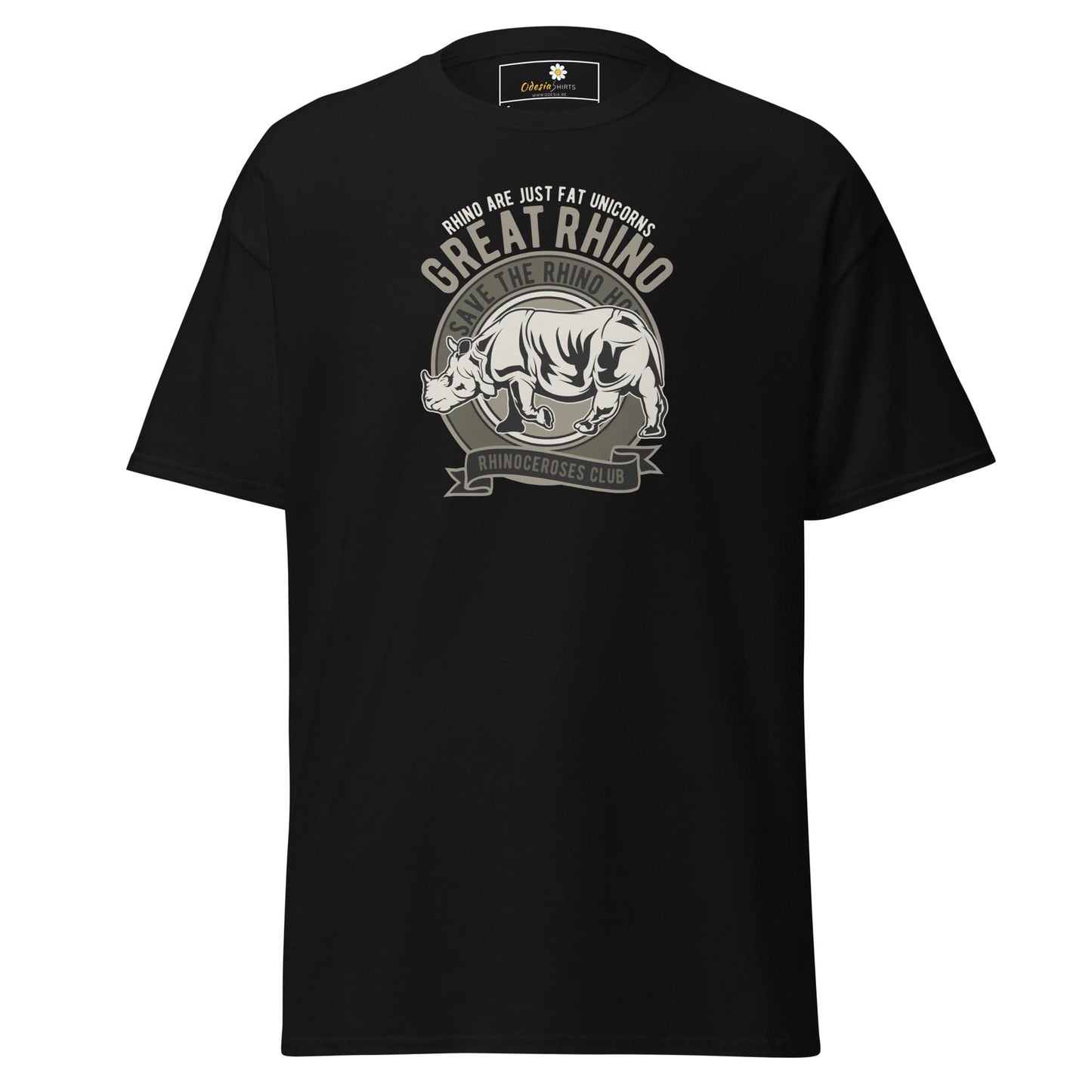 Unisex classic t-shirt - WILD LIFE GREAT RHINO - REGULAR - Black / S