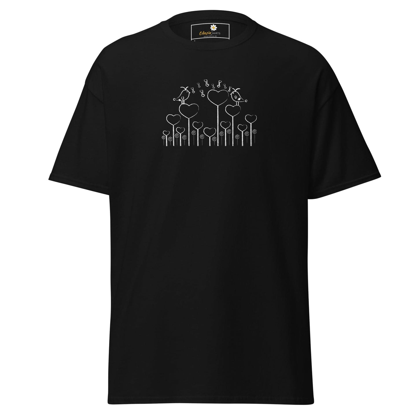 Unisex classic tee - NATURE BIRDS ON STICK - REGULAR - Black / S