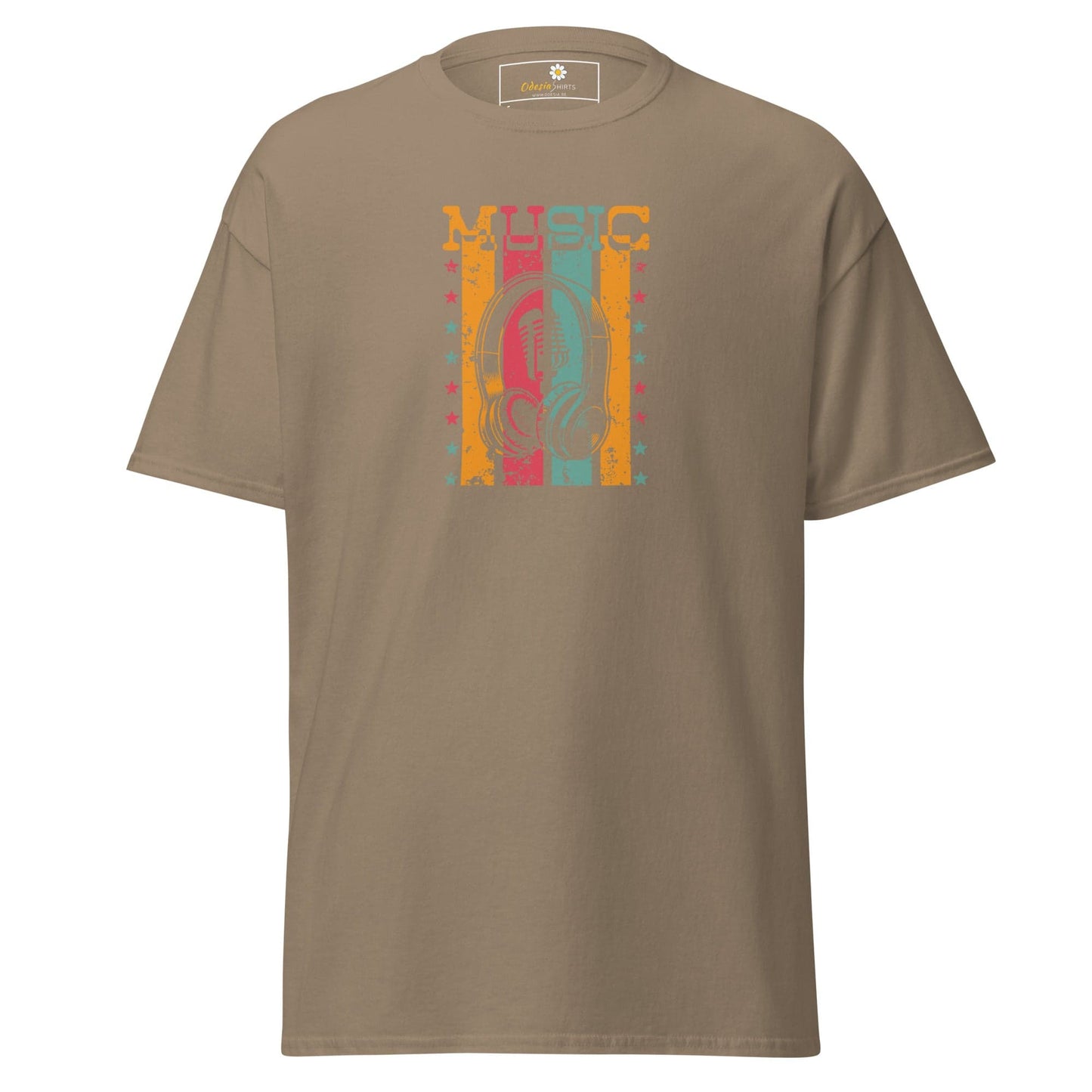 Unisex classic tee - MUSIC MICROPHONE - REGULAR - Brown Savana / S