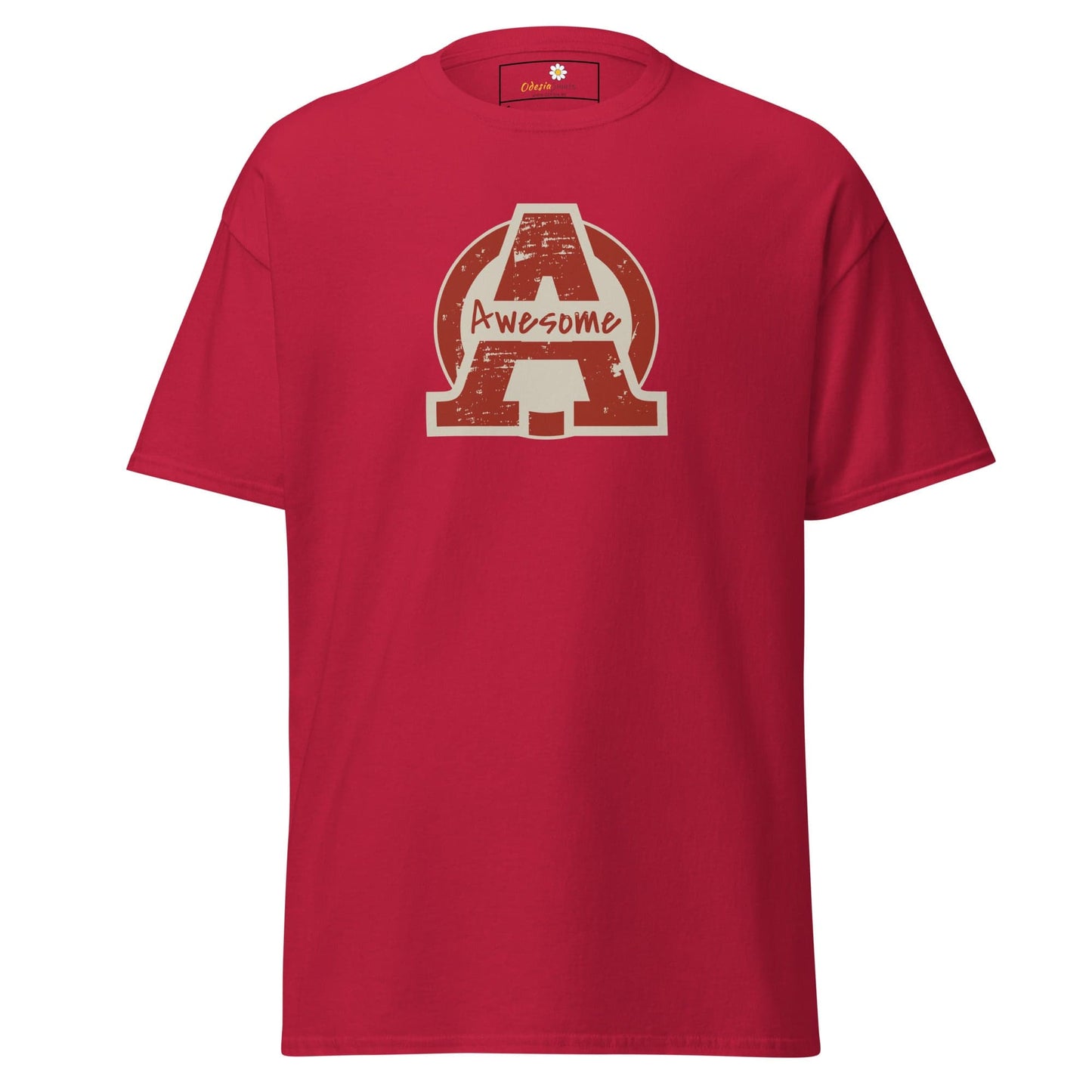 Unisex classic t-shirt - TEXT AWESOME - REGULAR - Cardinal / S