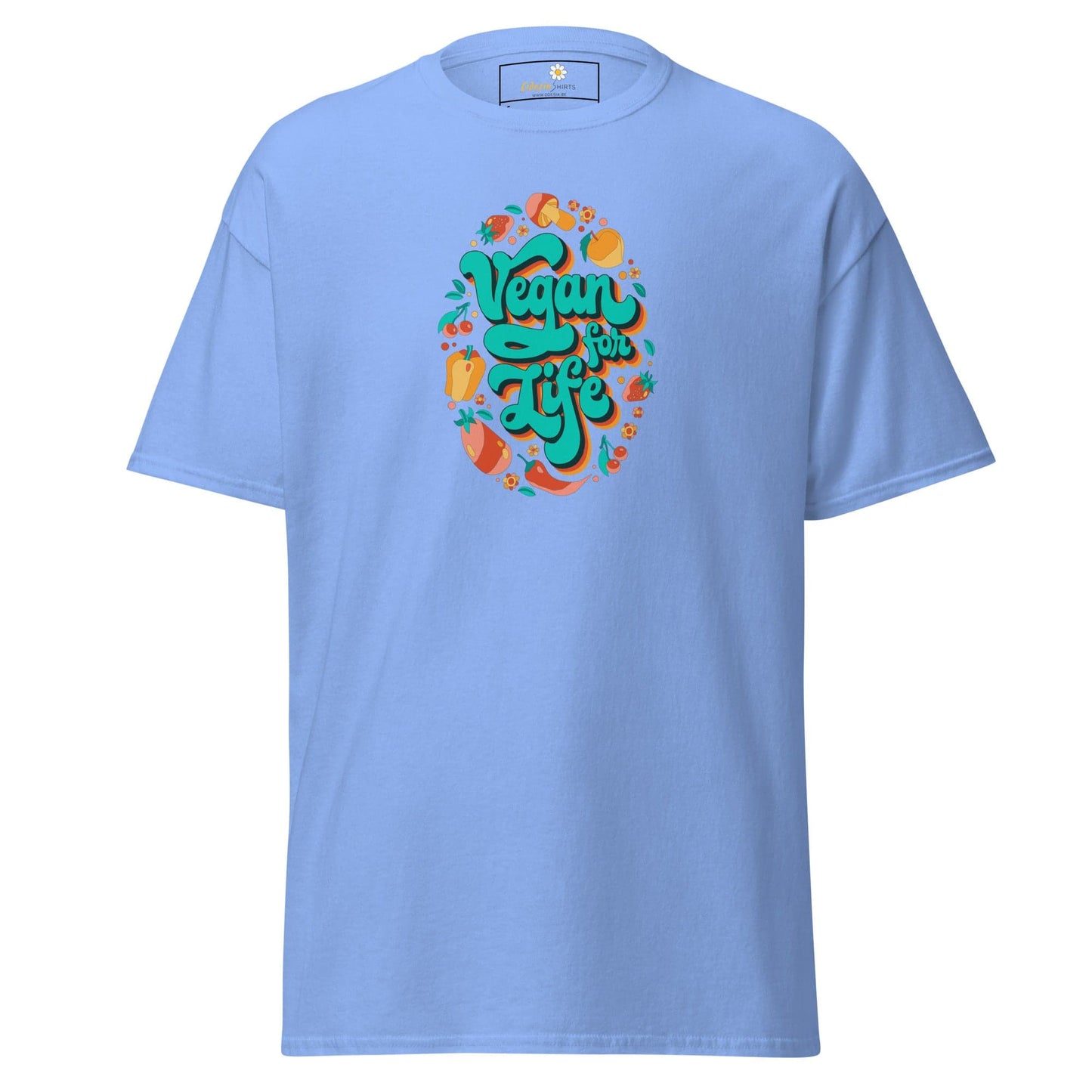Unisex classic t-shirt - VEGAN FOR LIFE - REGULAR - Carolina Blue / S