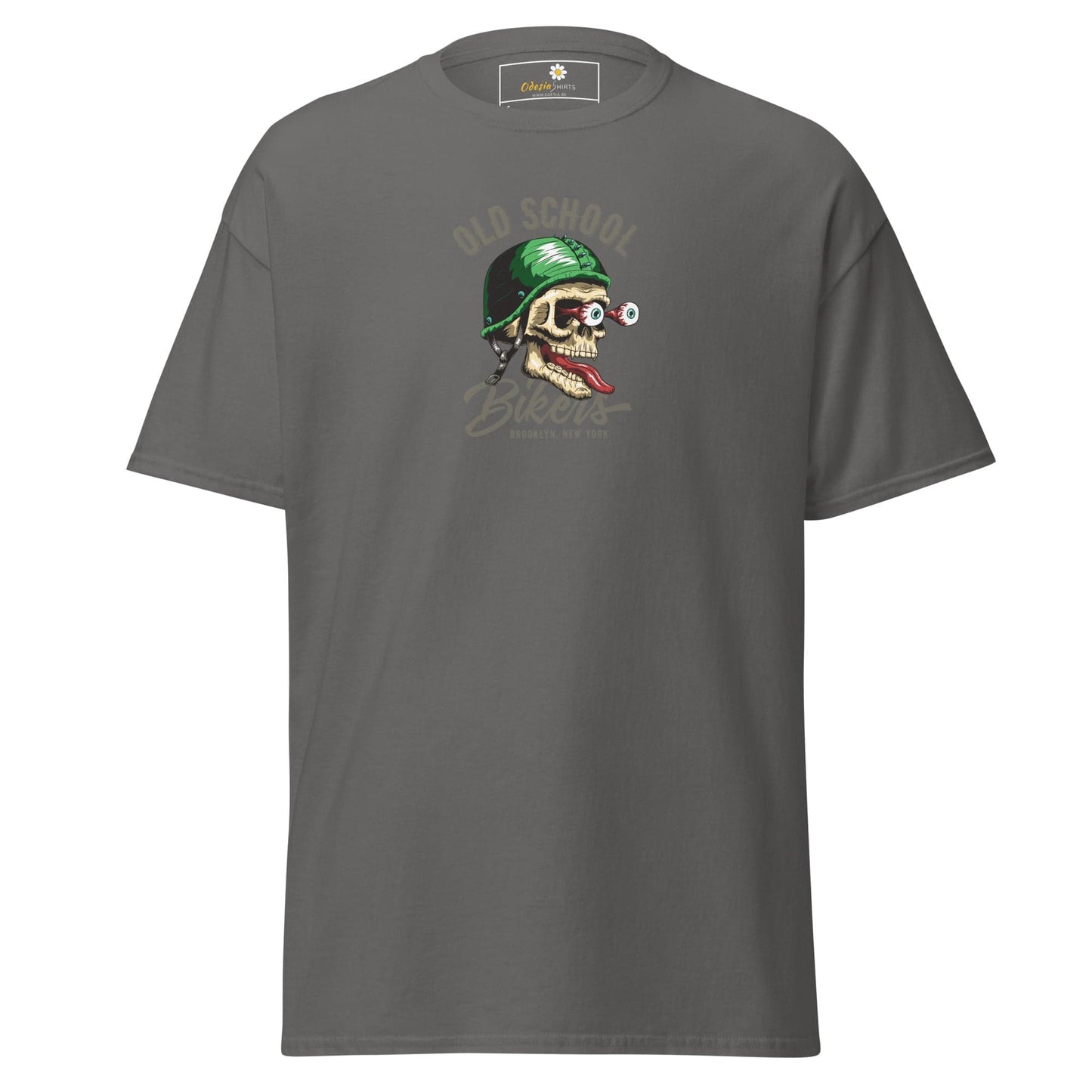 Unisex classic tee - SKULL OLD SCHOOL BIKERS - REGULAR - Charcoal / S