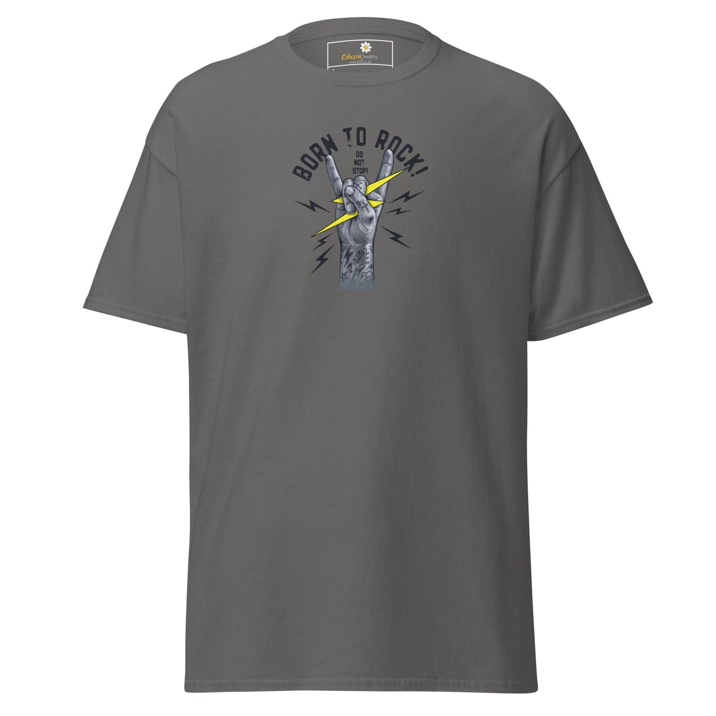 Unisex classic tee - MUSIC BORN TO ROCK - REGULAR - Charcoal / S