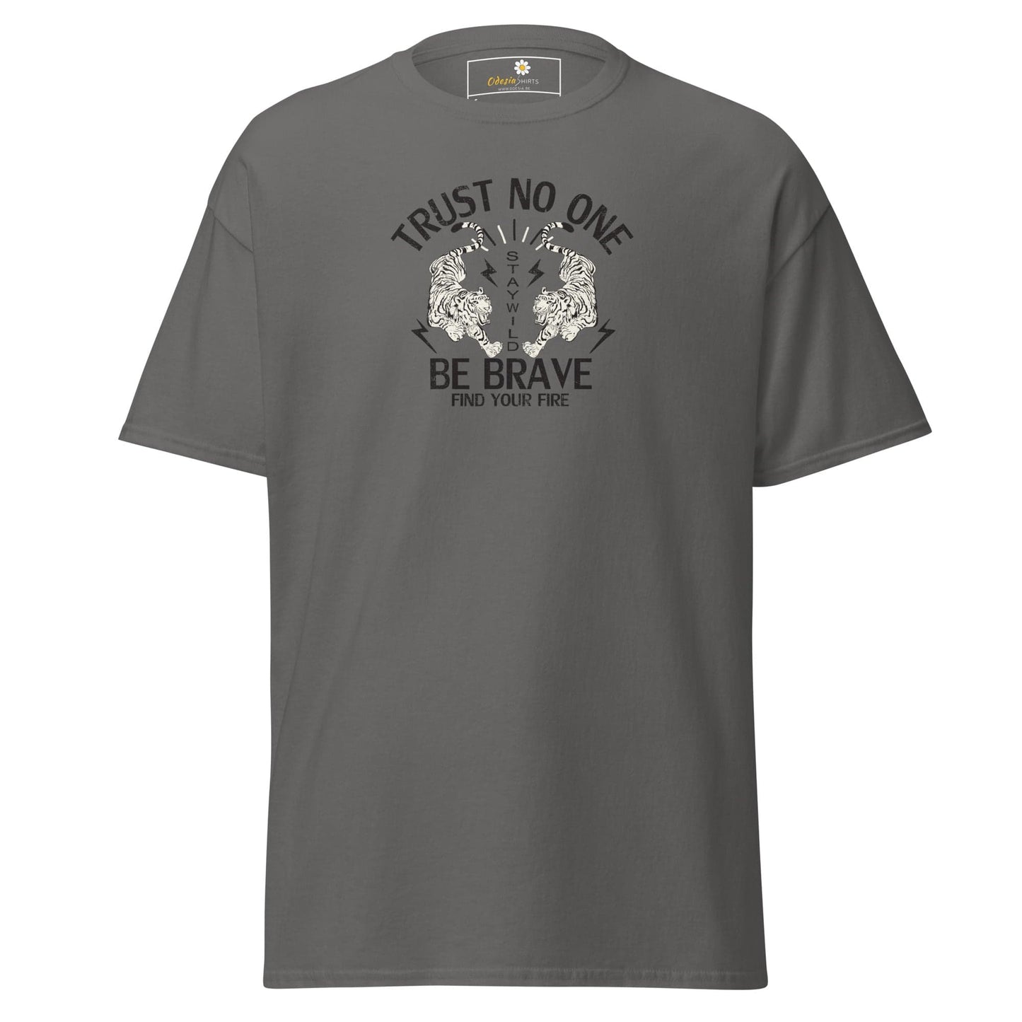 Unisex classic tee - MISC TRUST NO ONE BE BRAVE - REGULAR - Charcoal / S