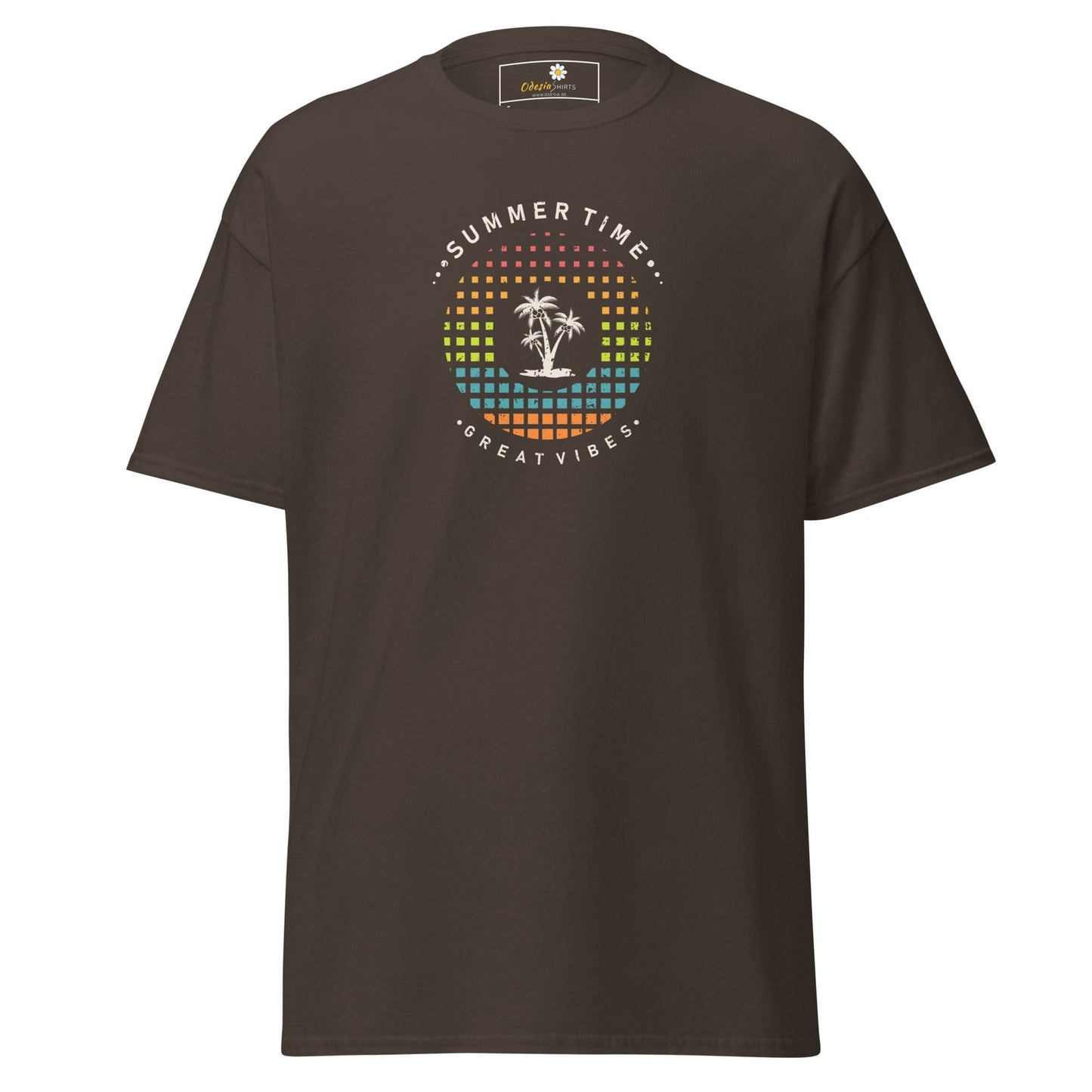 Unisex classic t-shirt - SUMMER GREAT VIBES - REGULAR - Dark Chocolate / S