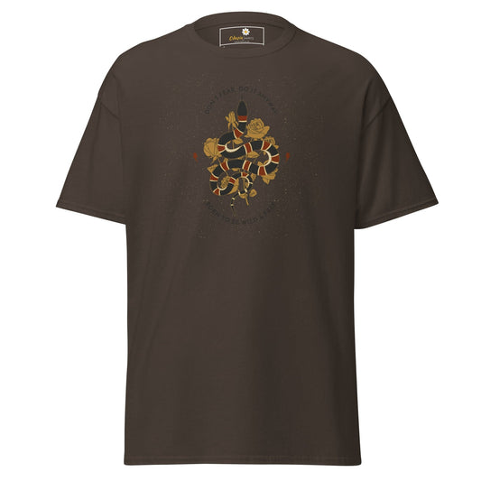 Unisex classic t-shirt - SNAKE TO BE WILD - REGULAR - Dark Chocolate / S