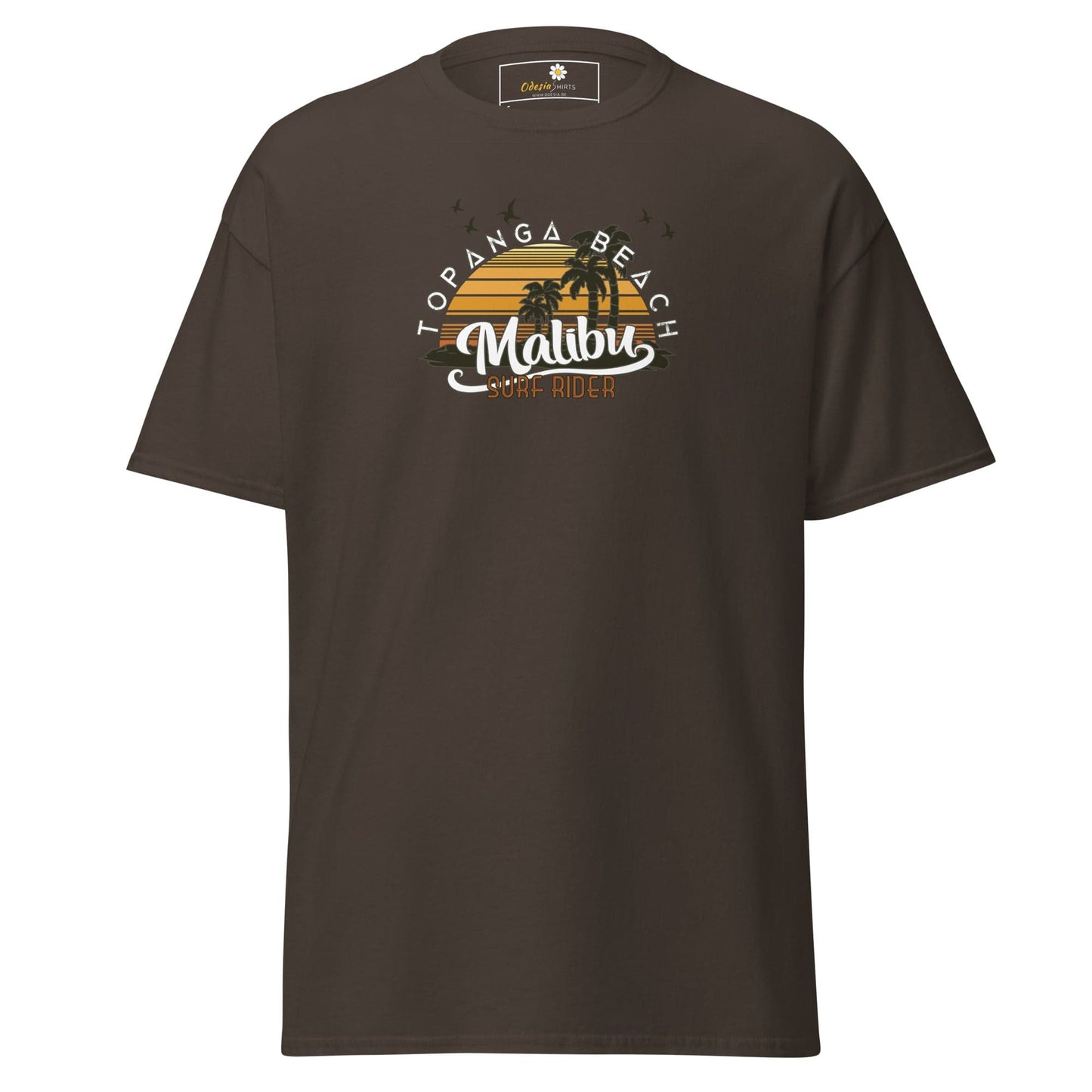 Unisex classic t-shirt - SUMMER MALIBU SURF RIDER - REGULAR - Dark Chocolate / S