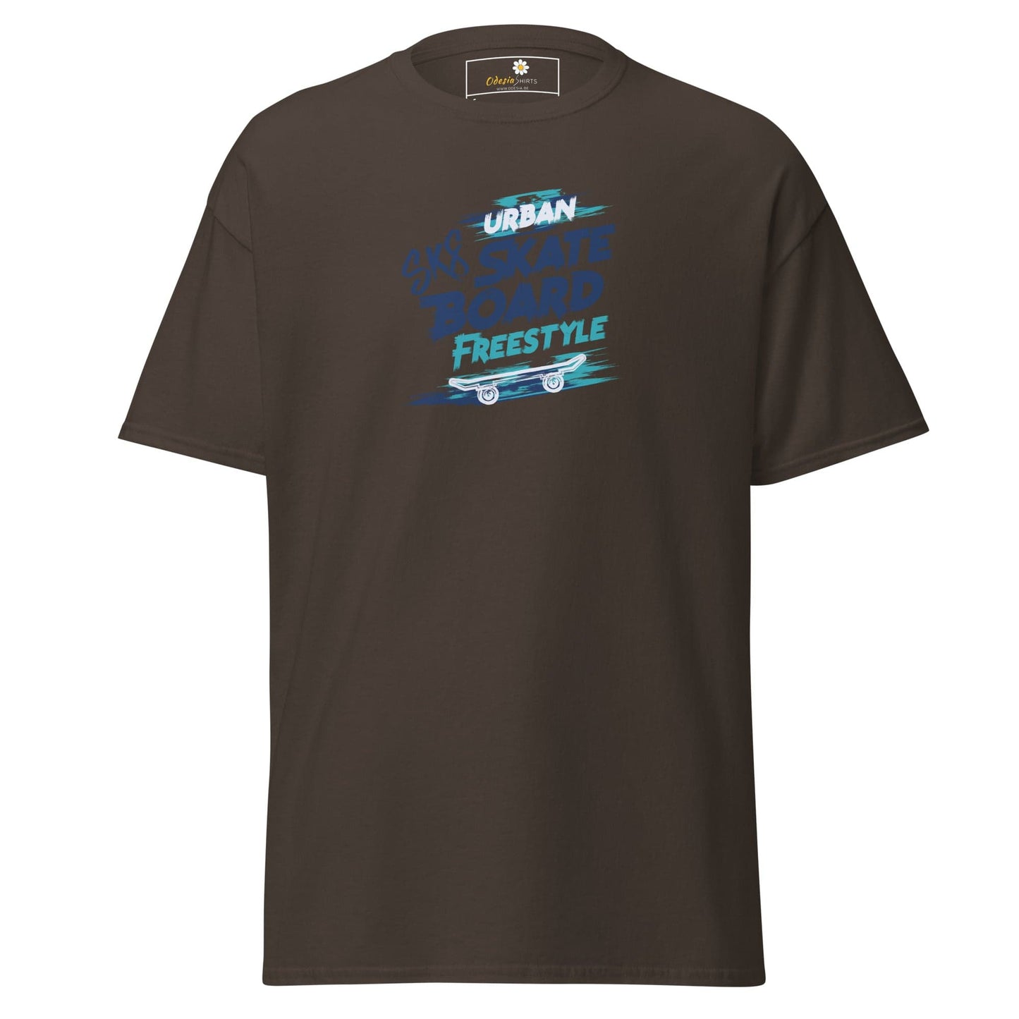 Unisex classic t-shirt - SPORT SKATEBOARD FREESTYLE - REGULAR - Dark Chocolate / S