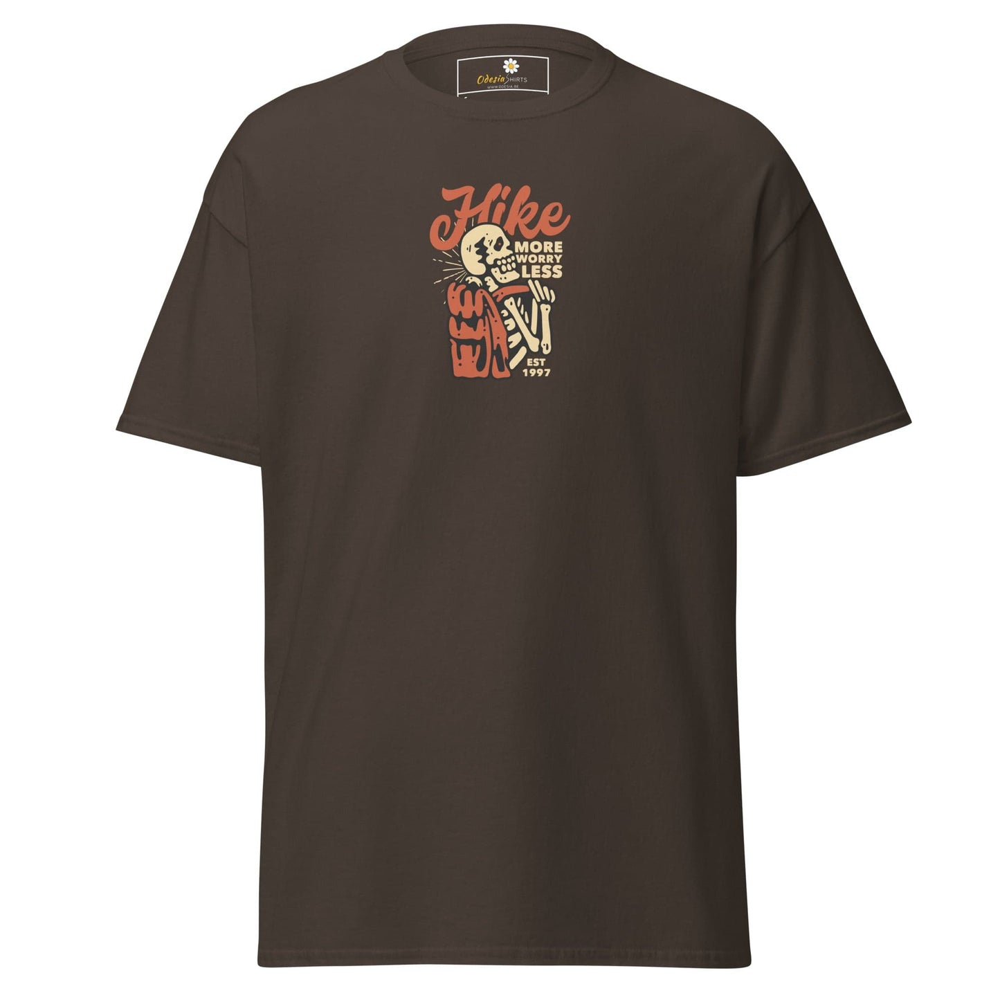 Unisex classic tee - SKULL SPORT HIKE MORE - REGULAR - Dark Chocolate / S