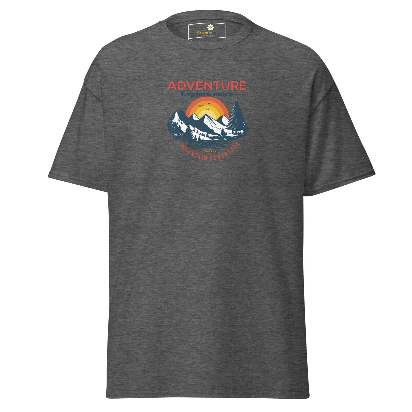 Unisex classic t-shirt - ADVENTURE EXPLORE MORE - REGULAR - Dark Heather / S