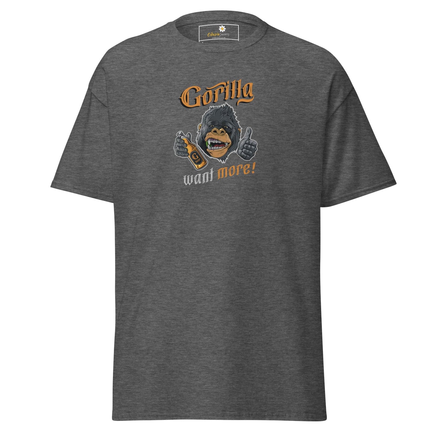 Unisex classic t-shirt - FUN WILD LIFE GORILLA WANT MORE - REGULAR - Dark Heather / S
