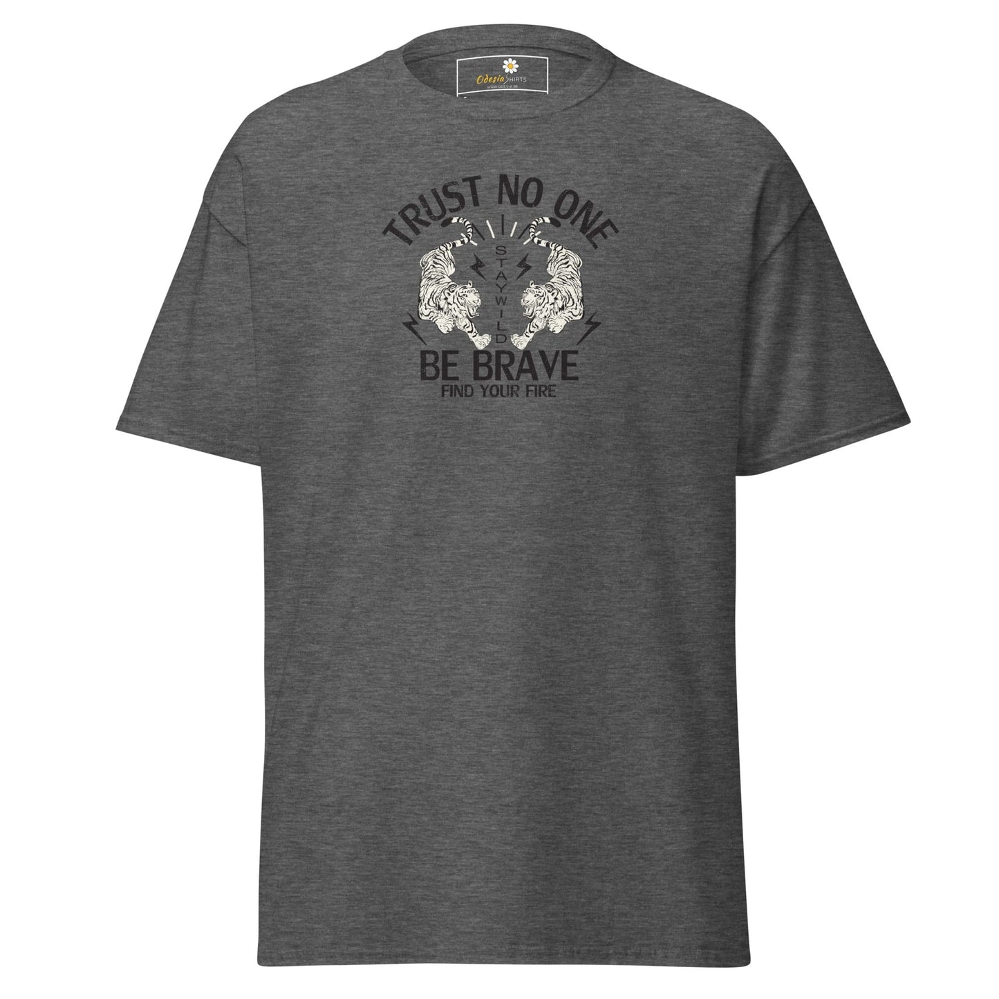 Unisex classic tee - MISC TRUST NO ONE BE BRAVE - REGULAR - Dark Heather / S