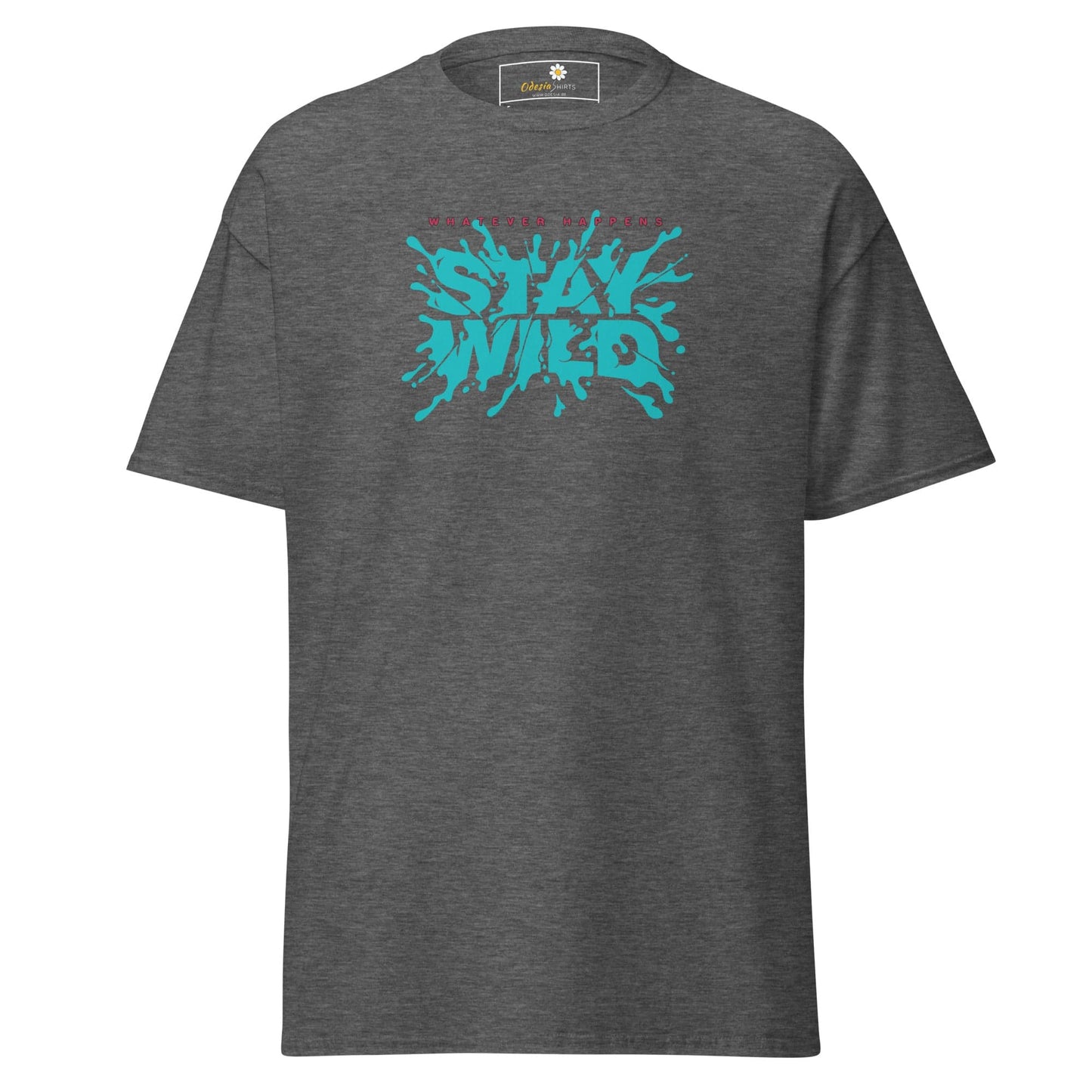 Unisex classic t-shirt - TEXT STAY WILD - REGULAR - Dark Heather / S