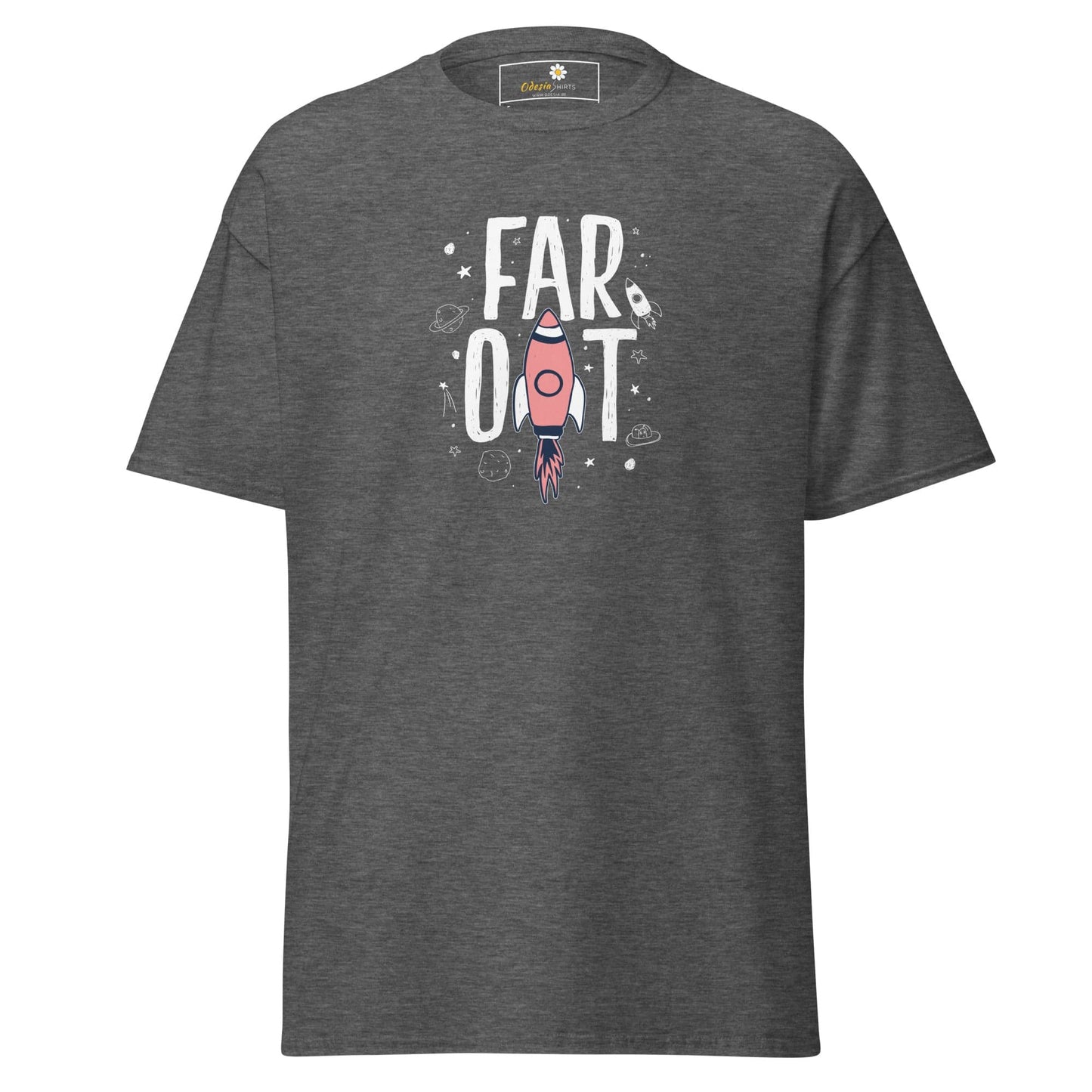 Unisex classic t-shirt - SPACE FAR OUT - REGULAR - Dark Heather / S