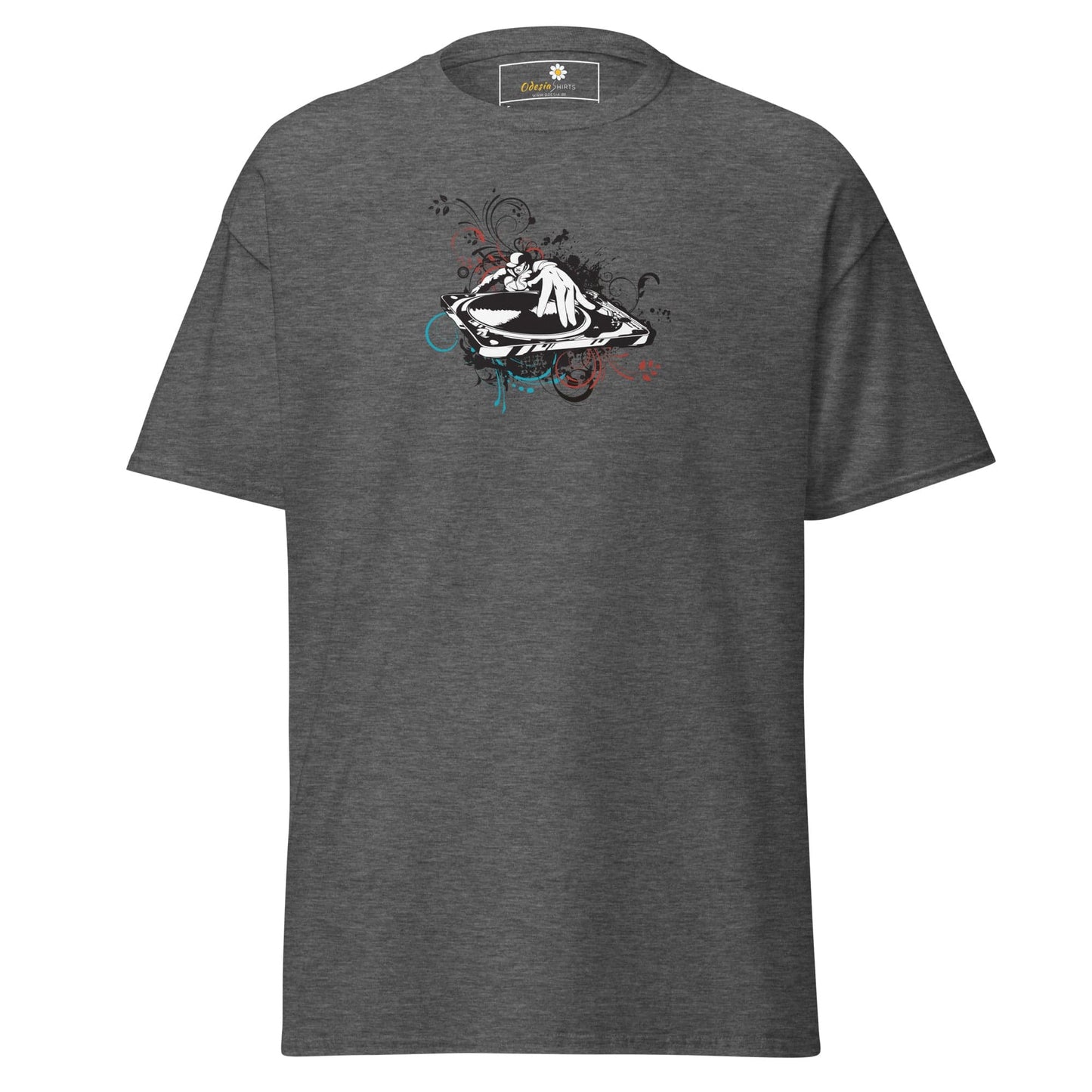 Unisex classic tee - MUSIC DISK JOCKEY - REGULAR - Dark Heather / S