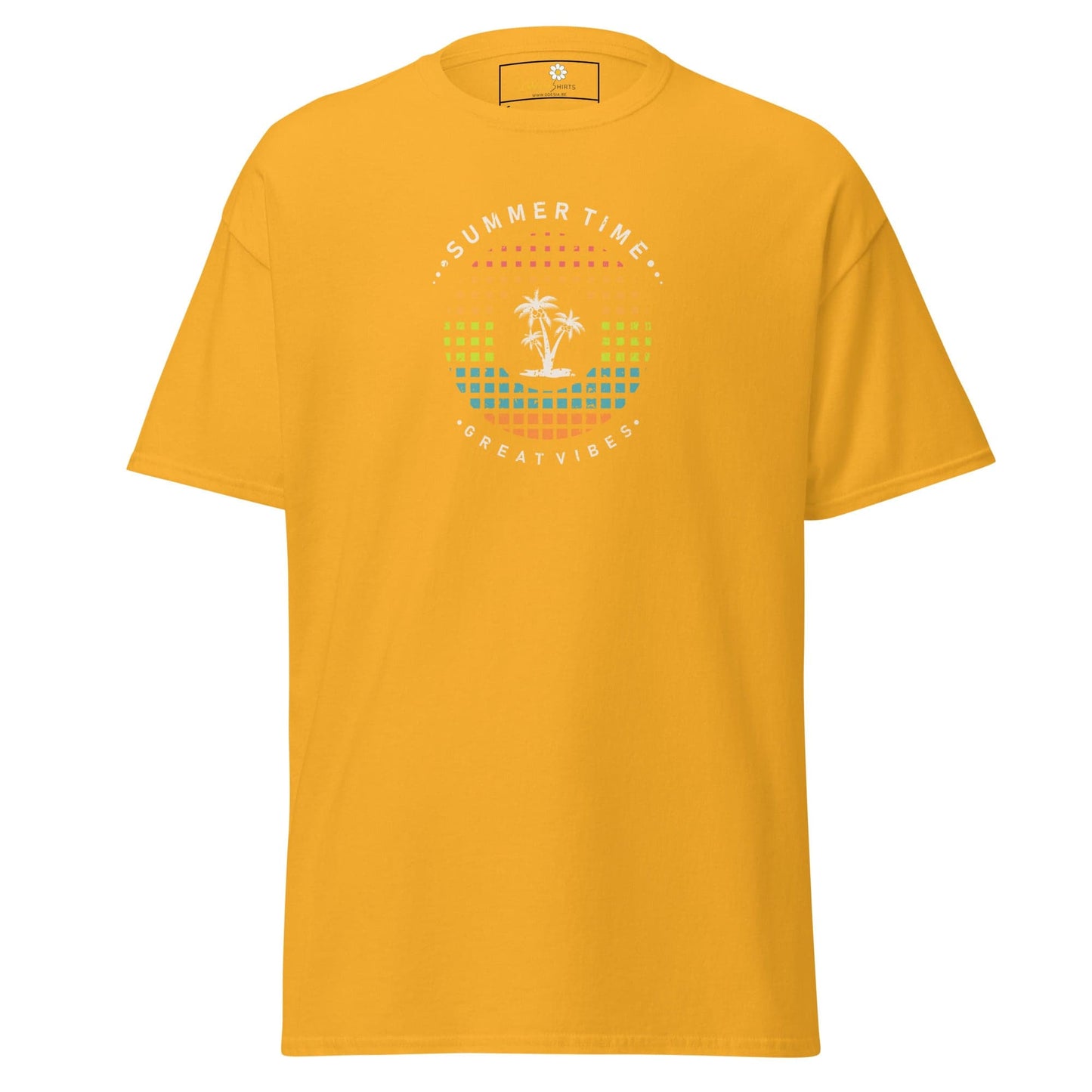 Unisex classic t-shirt - SUMMER GREAT VIBES - REGULAR - Gold / S
