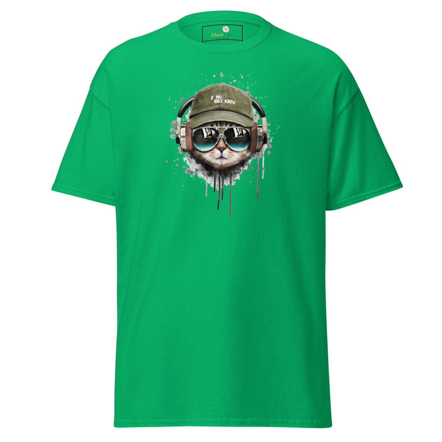 Unisex classic t-shirt - ANIMALS MUSIC CAT HAT - REGULAR - Irish Green / S