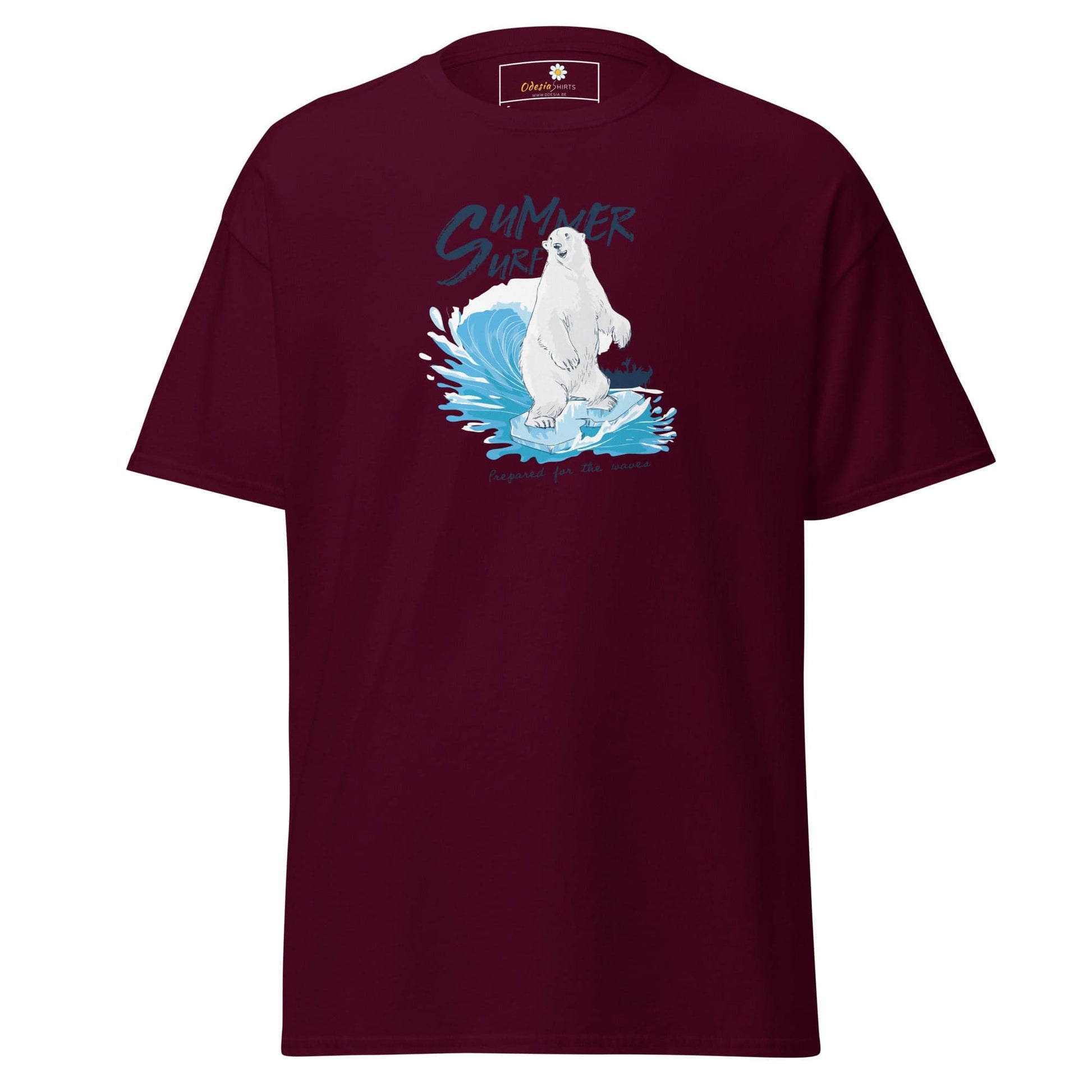 Unisex classic t-shirt - WILD LIFE SUMMER BEAR - REGULAR - Maroon / S