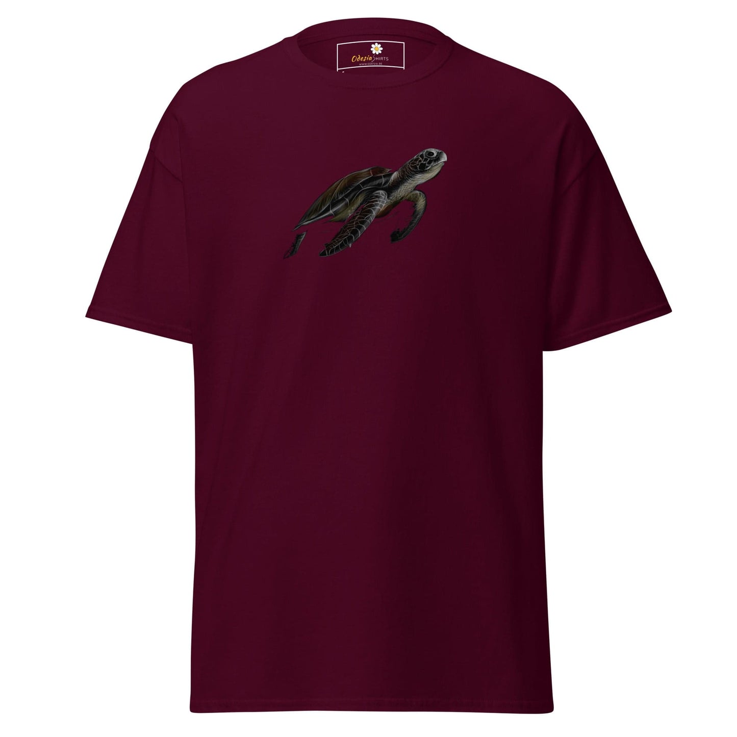 Unisex classic tee - WILD LIFE SEA TURTLE - REGULAR - Maroon / S