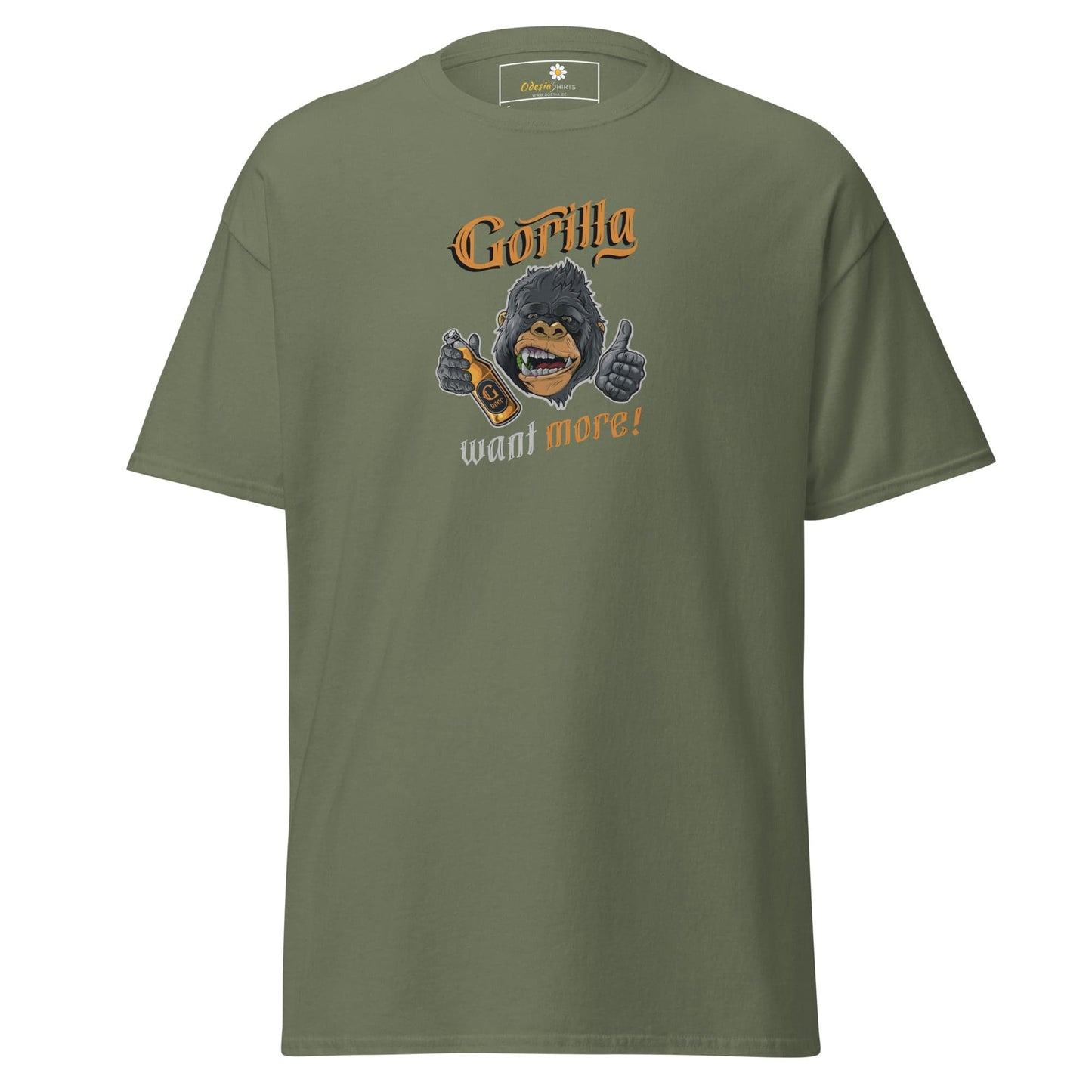 Unisex classic t-shirt - FUN WILD LIFE GORILLA WANT MORE - REGULAR - Military Green / S