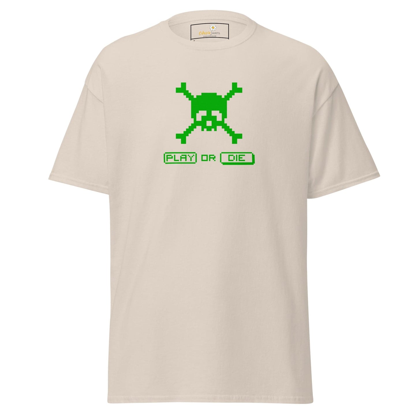 Unisex classic t-shirt - SKULL PLAY OR DIE - REGULAR - Natural / S