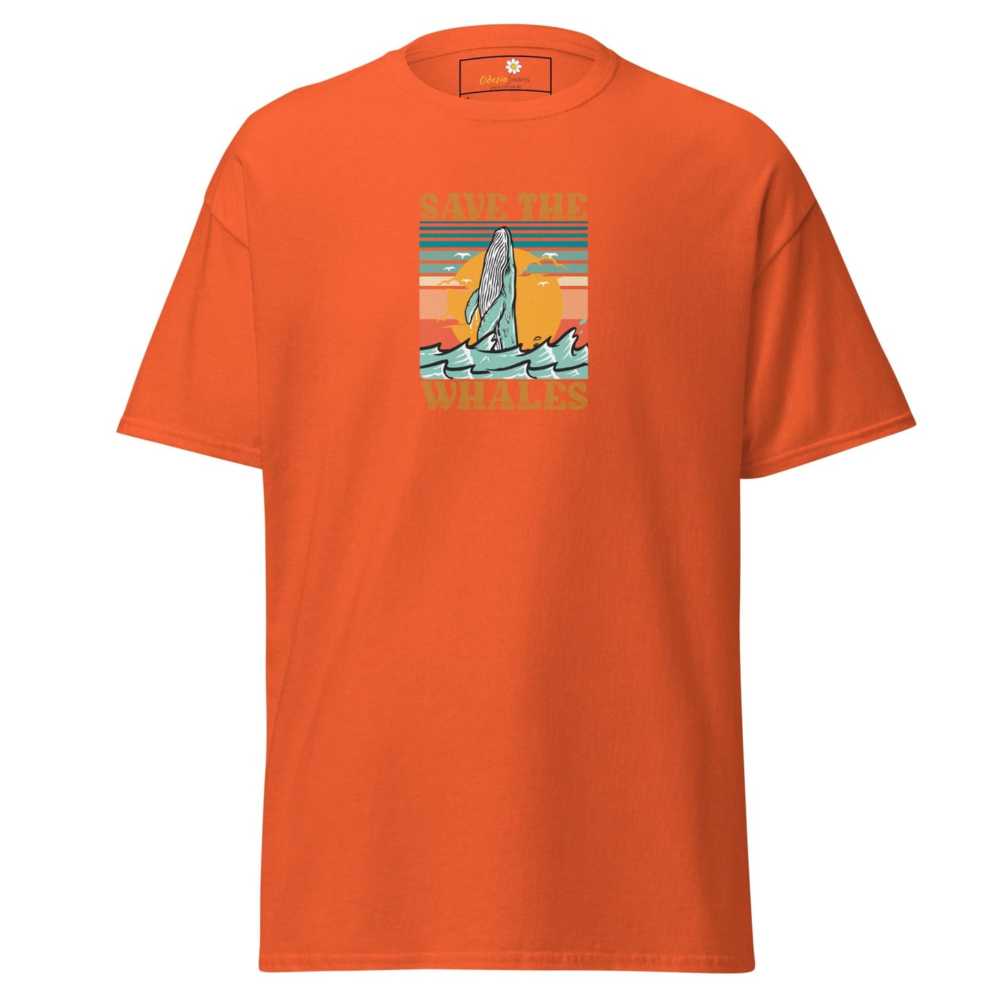 Unisex classic tee - WILD LIFE SAVE THE WHALES - REGULAR - Orange / S