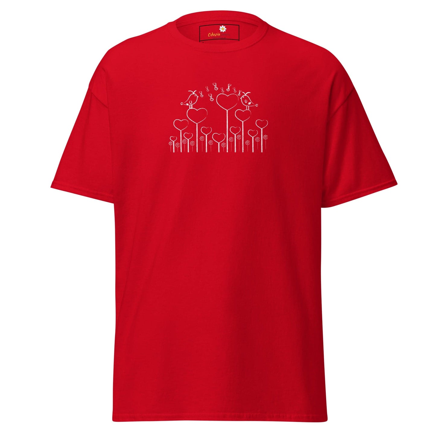Unisex classic tee - NATURE BIRDS ON STICK - REGULAR - Red / S