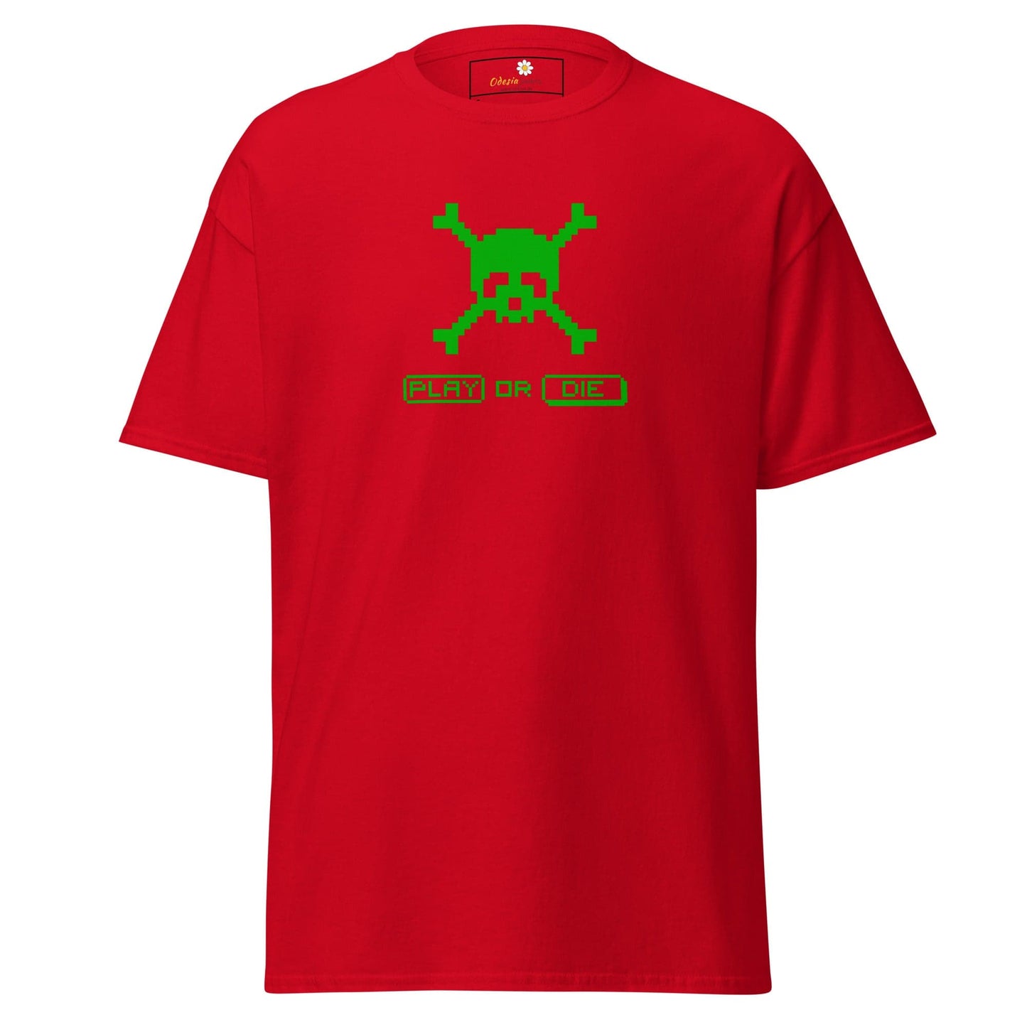 Unisex classic t-shirt - SKULL PLAY OR DIE - REGULAR - Red / S