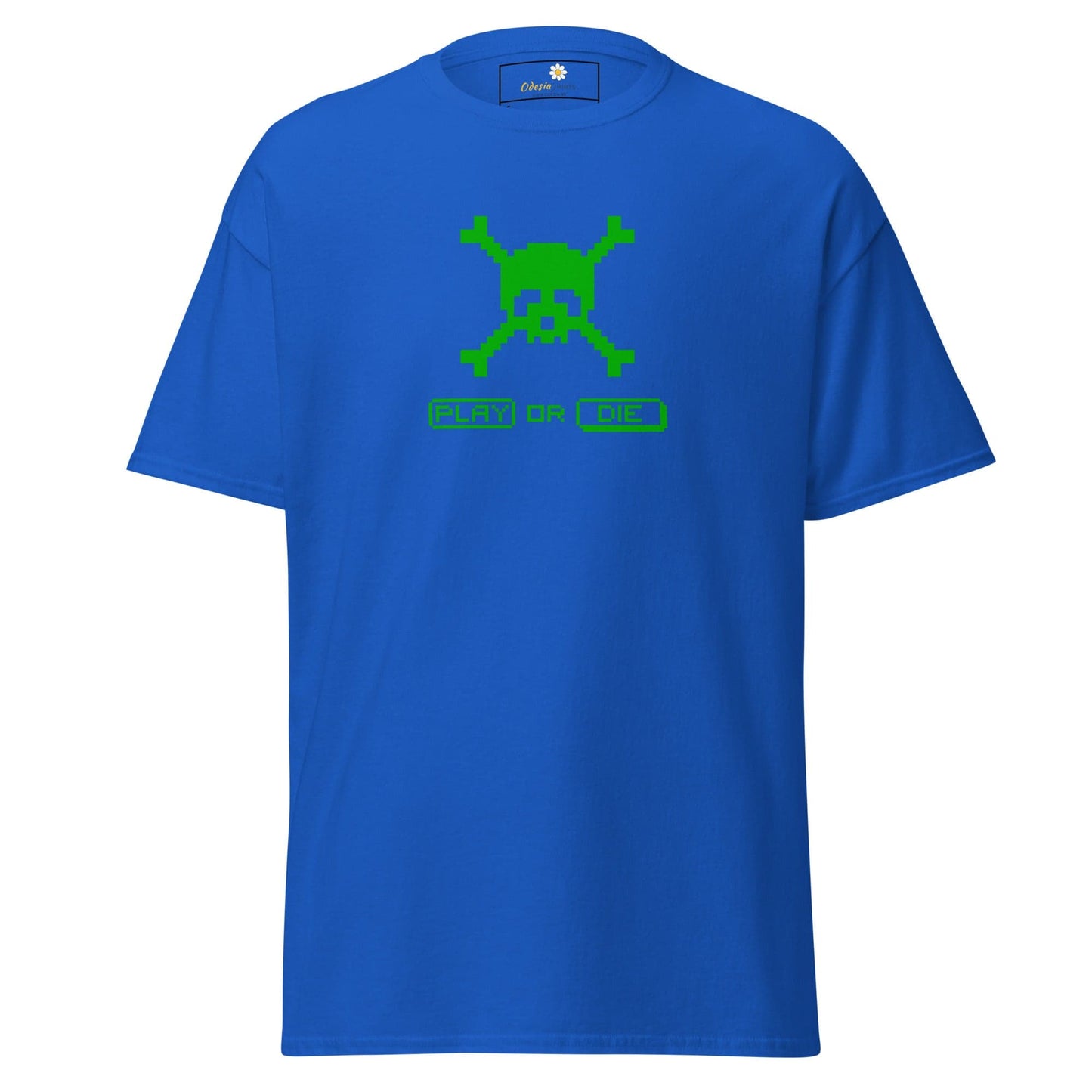 Unisex classic t-shirt - SKULL PLAY OR DIE - REGULAR - Royal / S