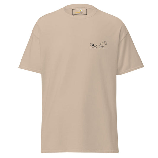 Unisex classic tee - ANIMALS LOVE CAT POCKET - REGULAR - Sand / S