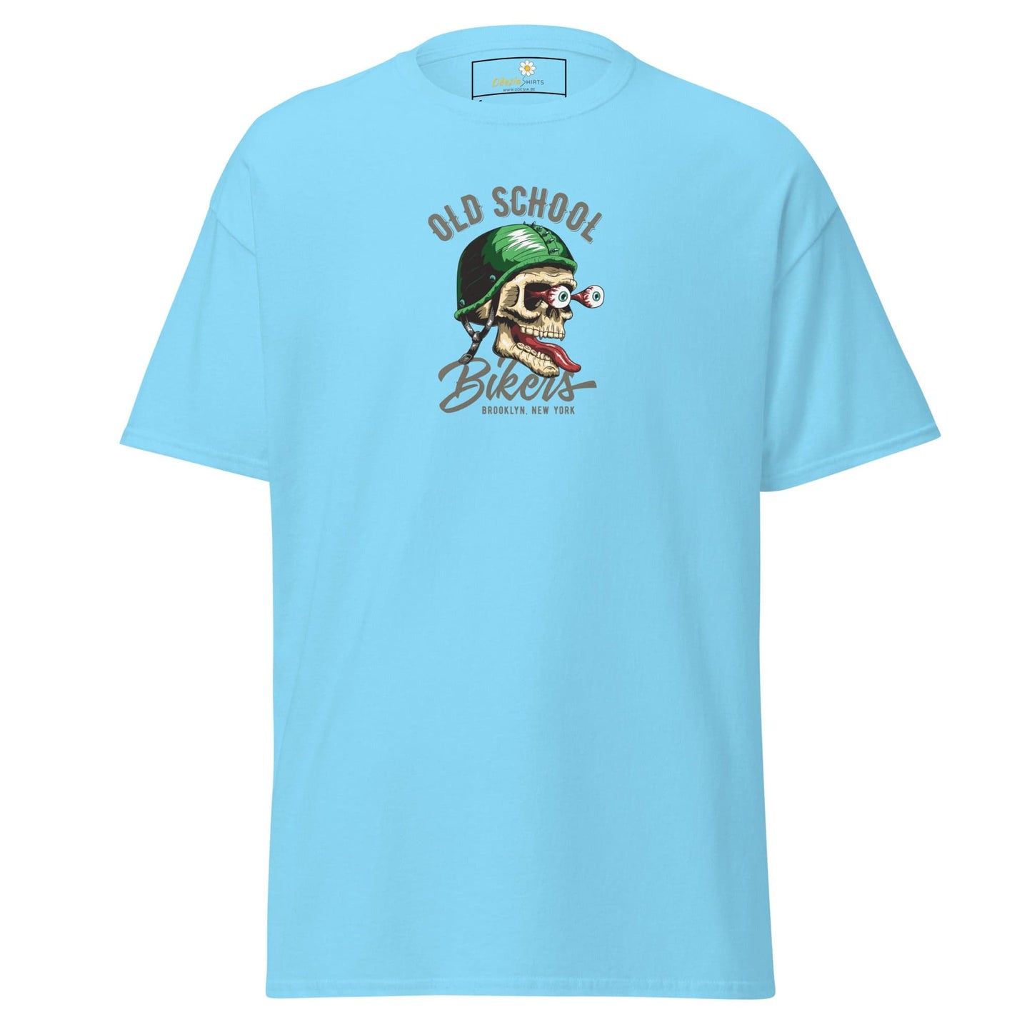 Unisex classic tee - SKULL OLD SCHOOL BIKERS - REGULAR - Sky / S