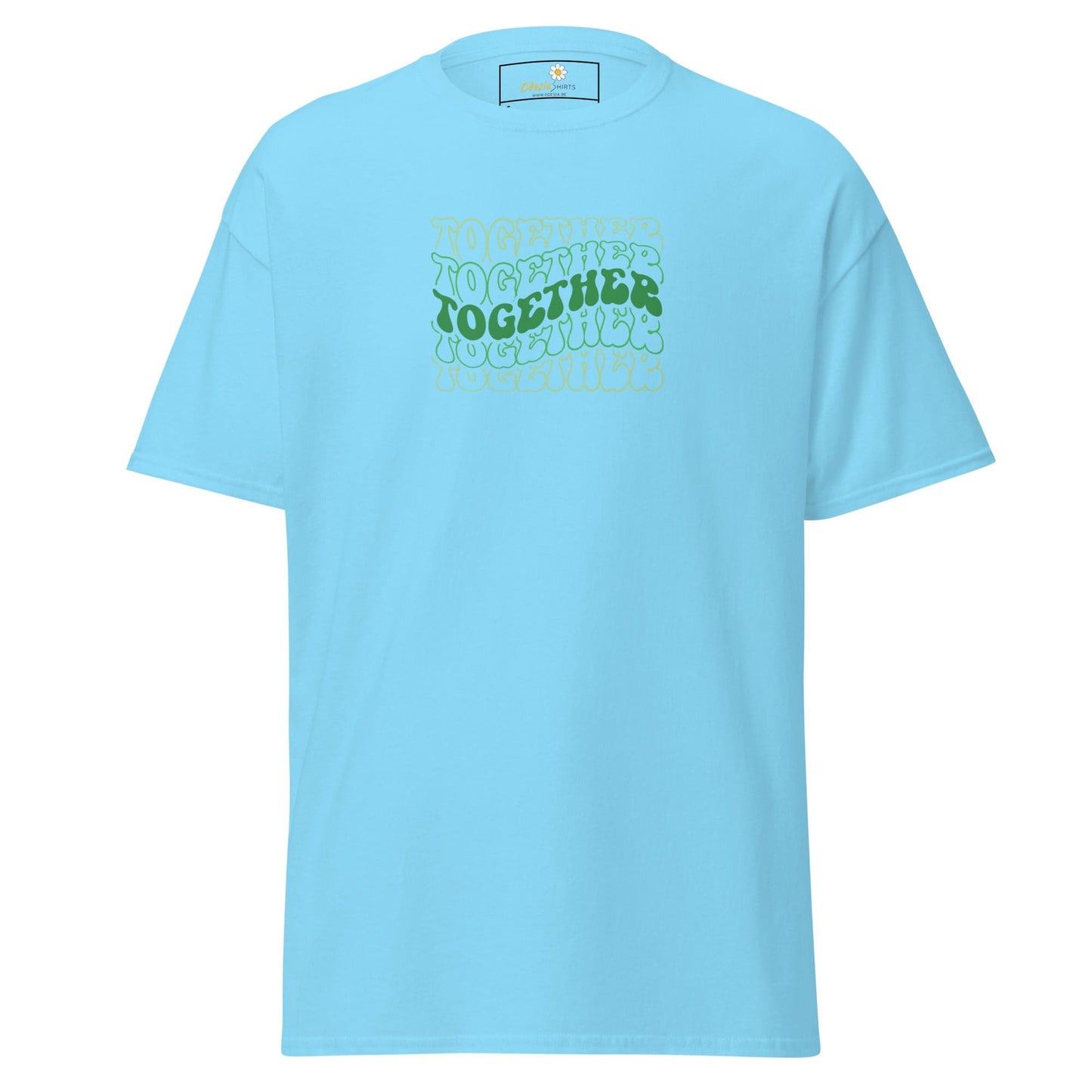 Unisex classic tee - TEXT POSITIVE TOGETHER - REGULAR - Sky / S