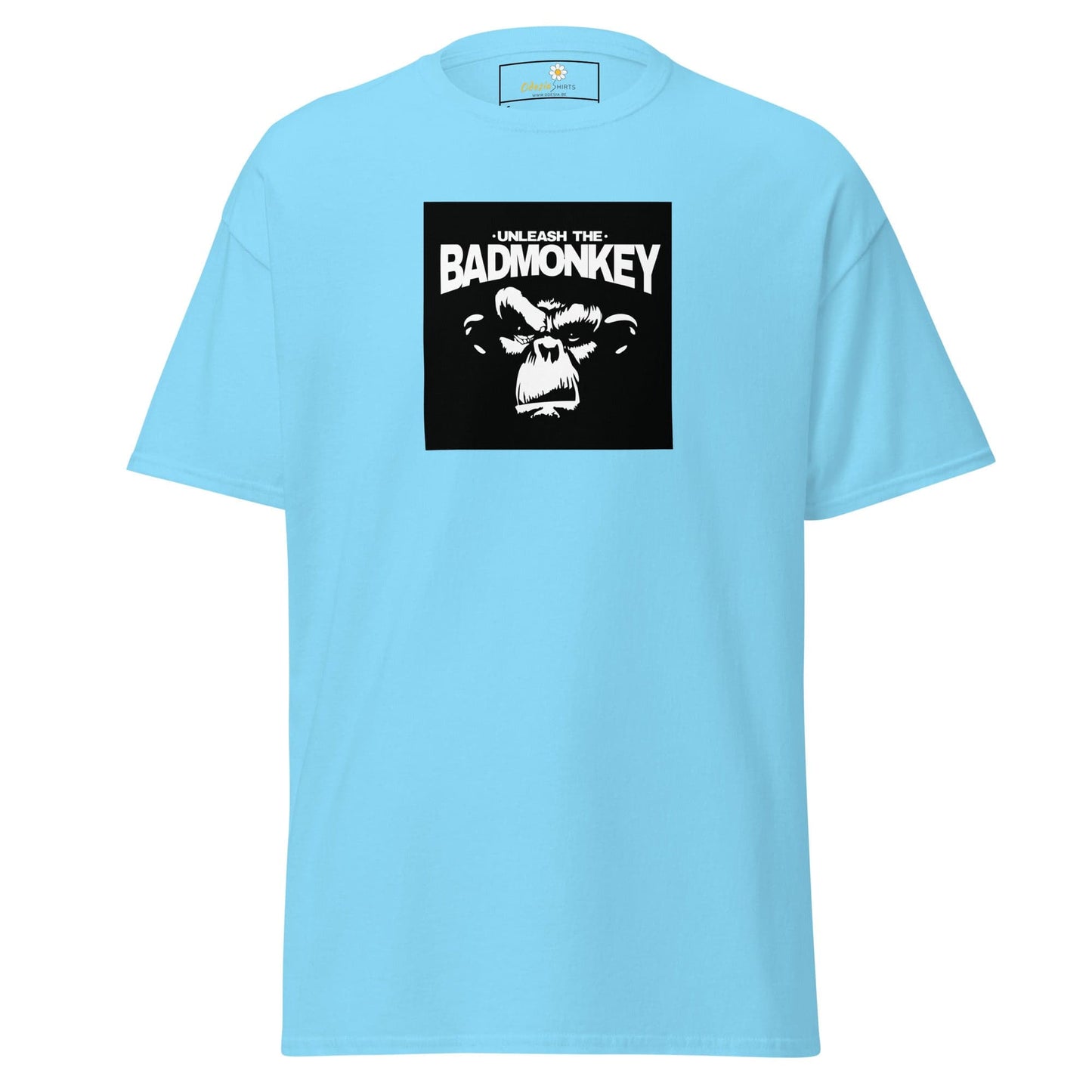 Unisex classic t-shirt - WILD LIFE UNLEASH MONKEY - REGULAR - Sky / S