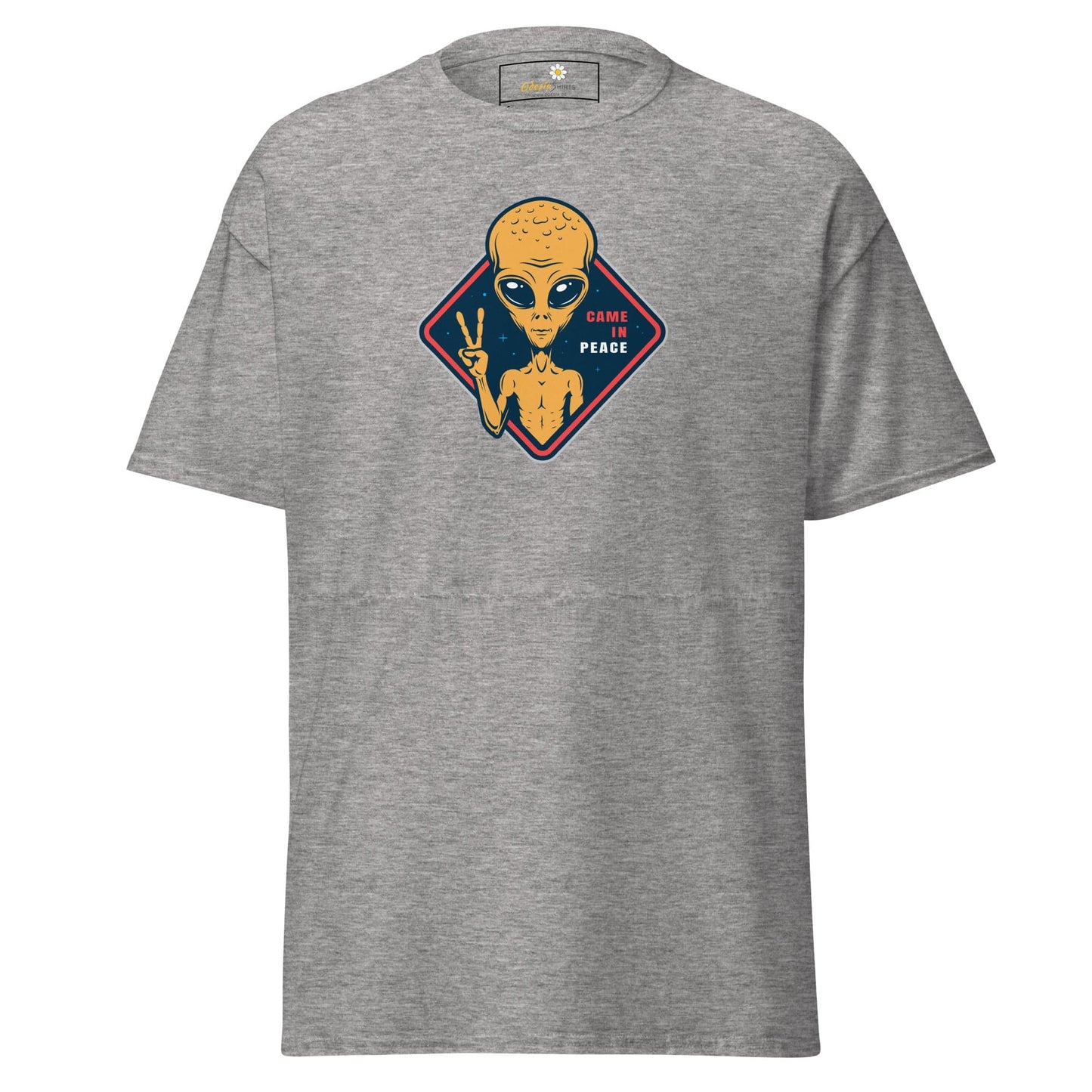 Unisex classic t-shirt - SPACE ALIENS COME IN PEACE - REGULAR - Sport Grey / S