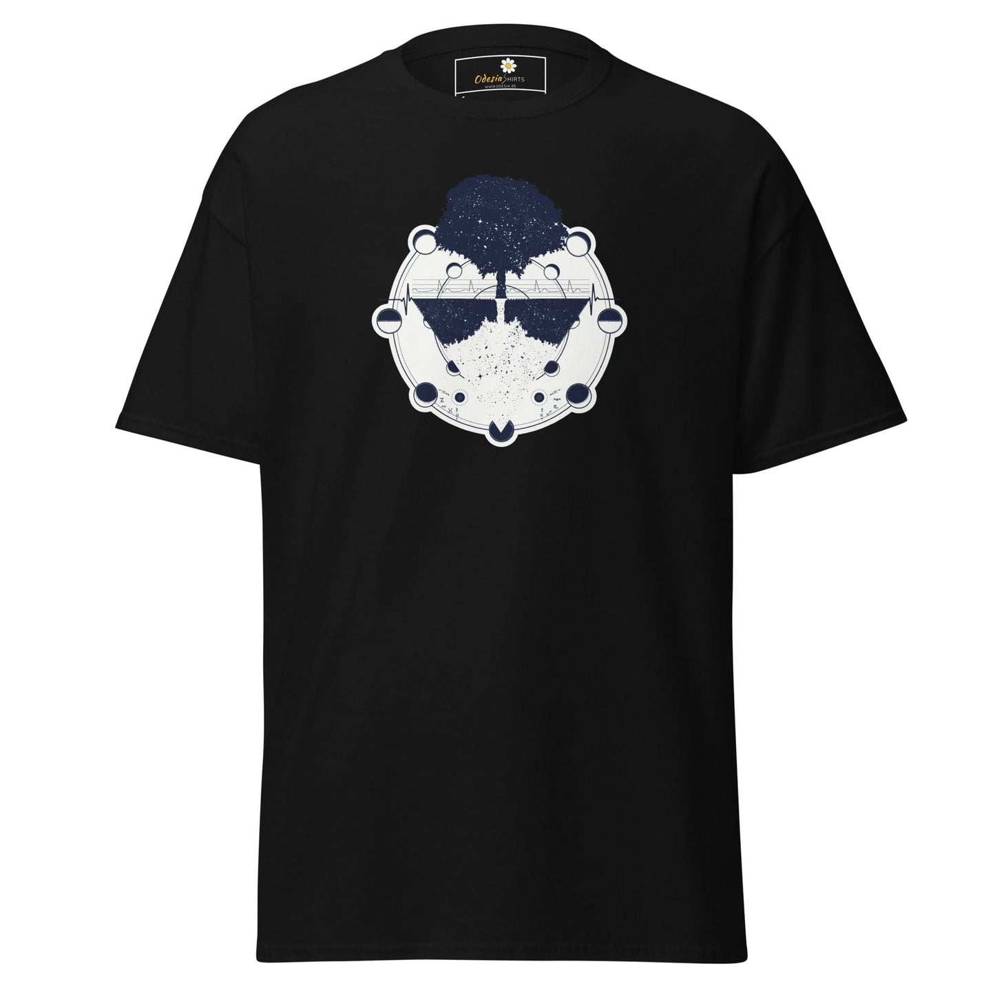 Black graphic t-shirt displayed in T-SHIRT DESIGN TEE for men and women S to XL size
