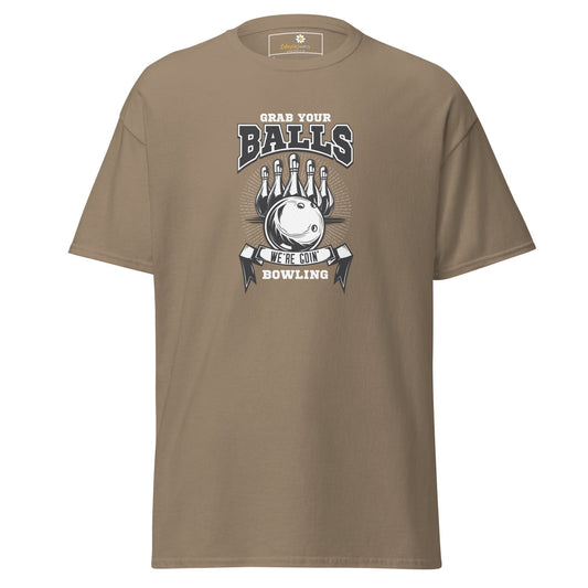 Unisex classic t-shirt - SPORT GRAB BALLS BOWLING - REGULAR - Brown Savana / S