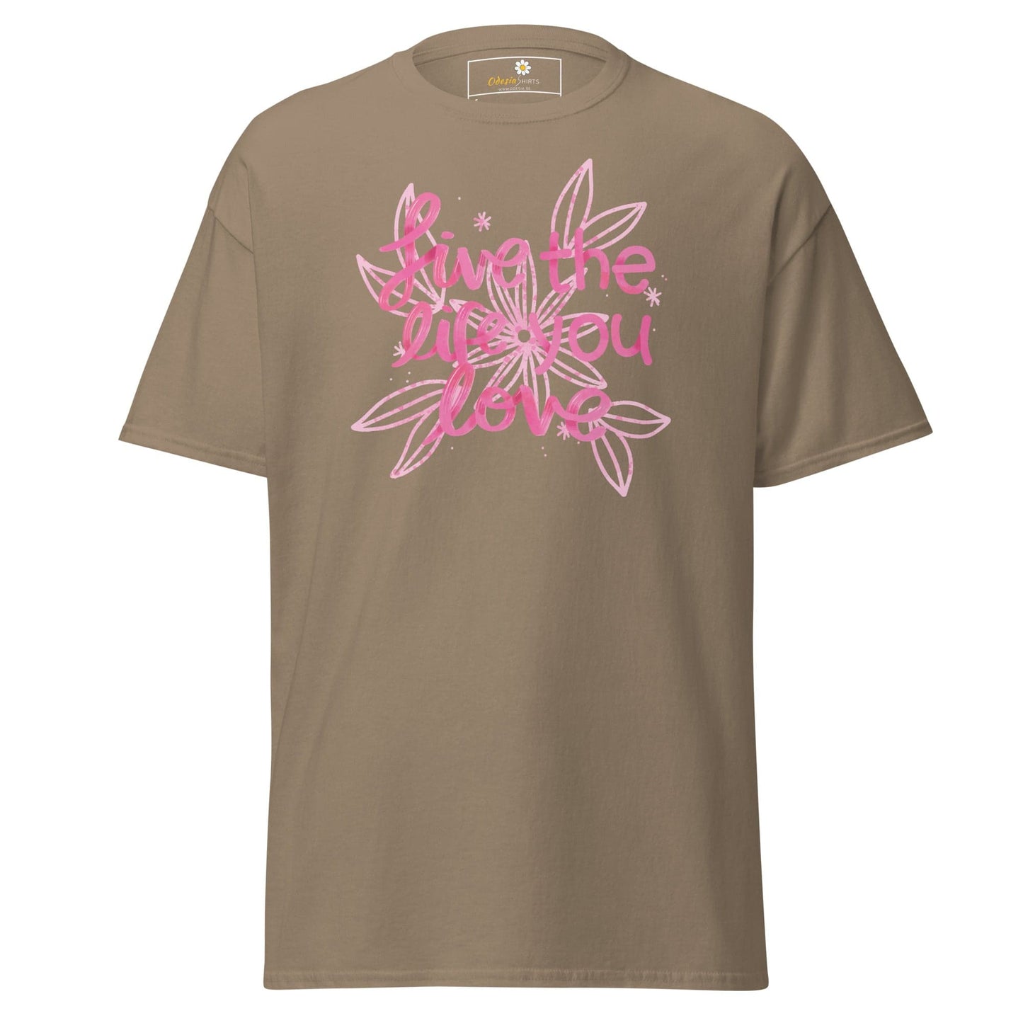 Unisex classic t-shirt - POSITIVE LIFE YOUR LIFE - REGULAR - Brown Savana / S