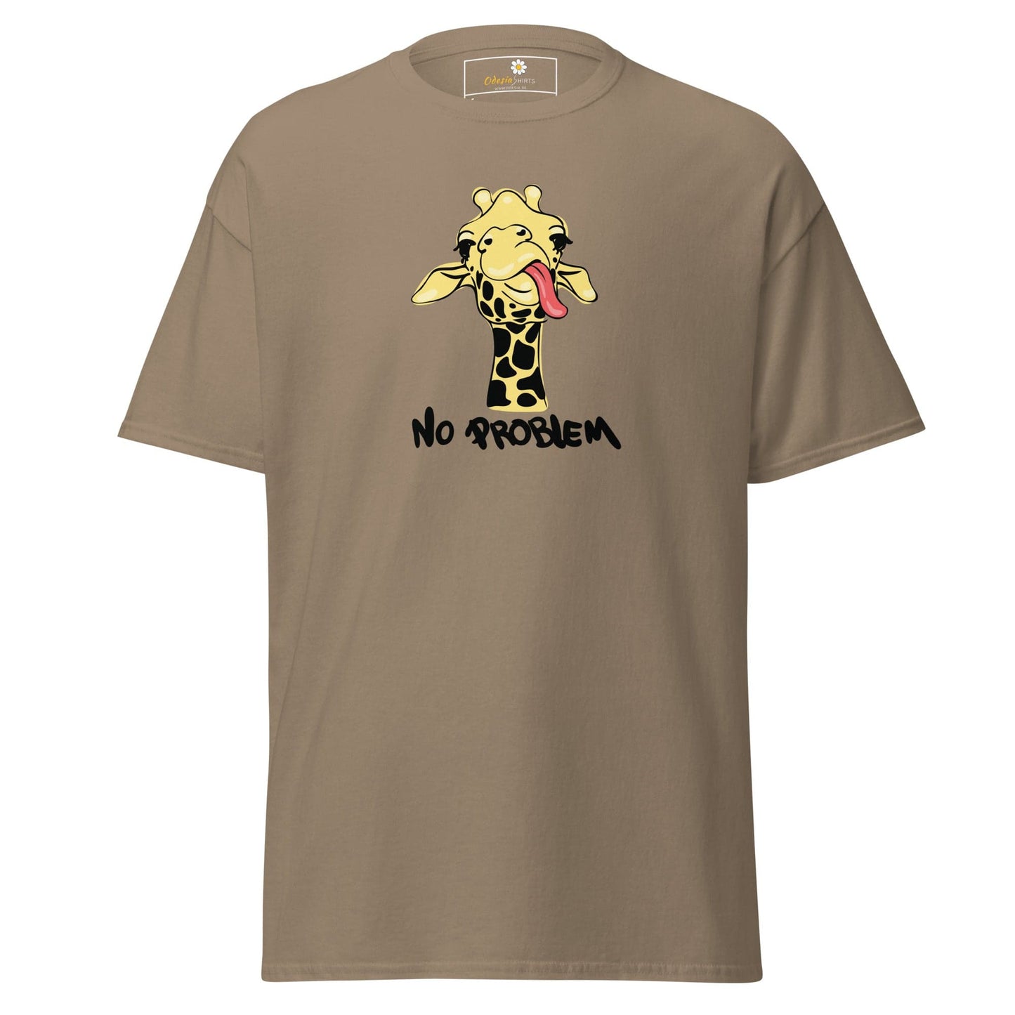 Unisex classic t-shirt - FUN GIRAF NO PROBLEM - REGULAR - Brown Savana / S
