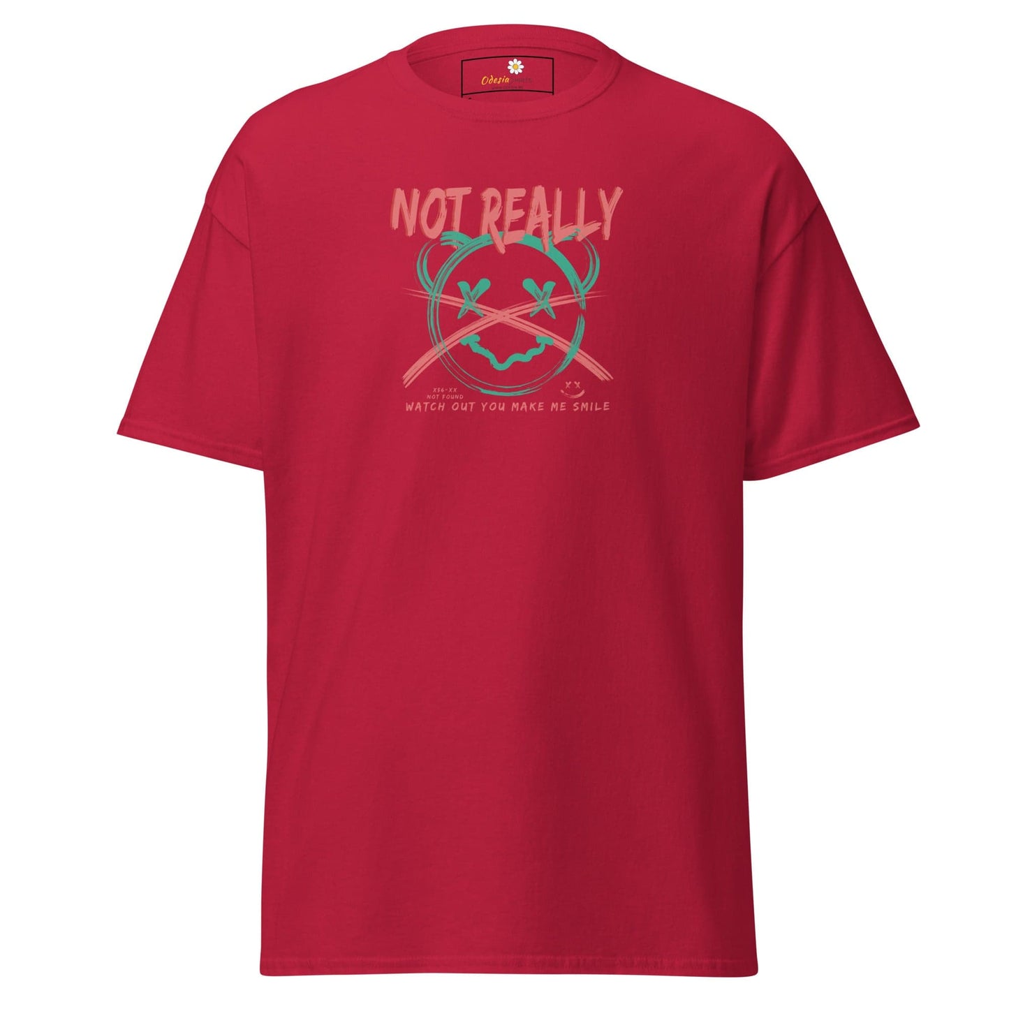 Red graphic T-shirt displayed in T-SHIRT DESIGN TEE for Man and Woman sizes S to XL
