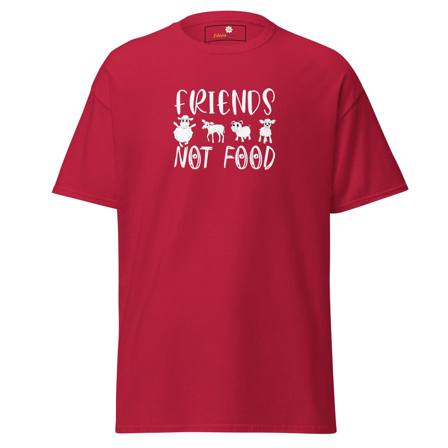 Unisex classic t-shirt - VEGAN ANIMALS FRIENDS NOT FOOD - REGULAR - Cardinal / S