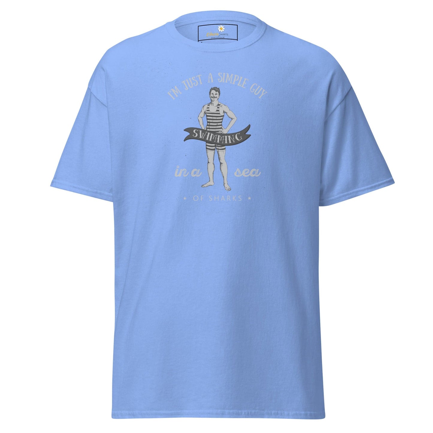 Unisex classic t-shirt - FUN SIMPLE GUY SEA SHARKS - REGULAR - Carolina Blue / S