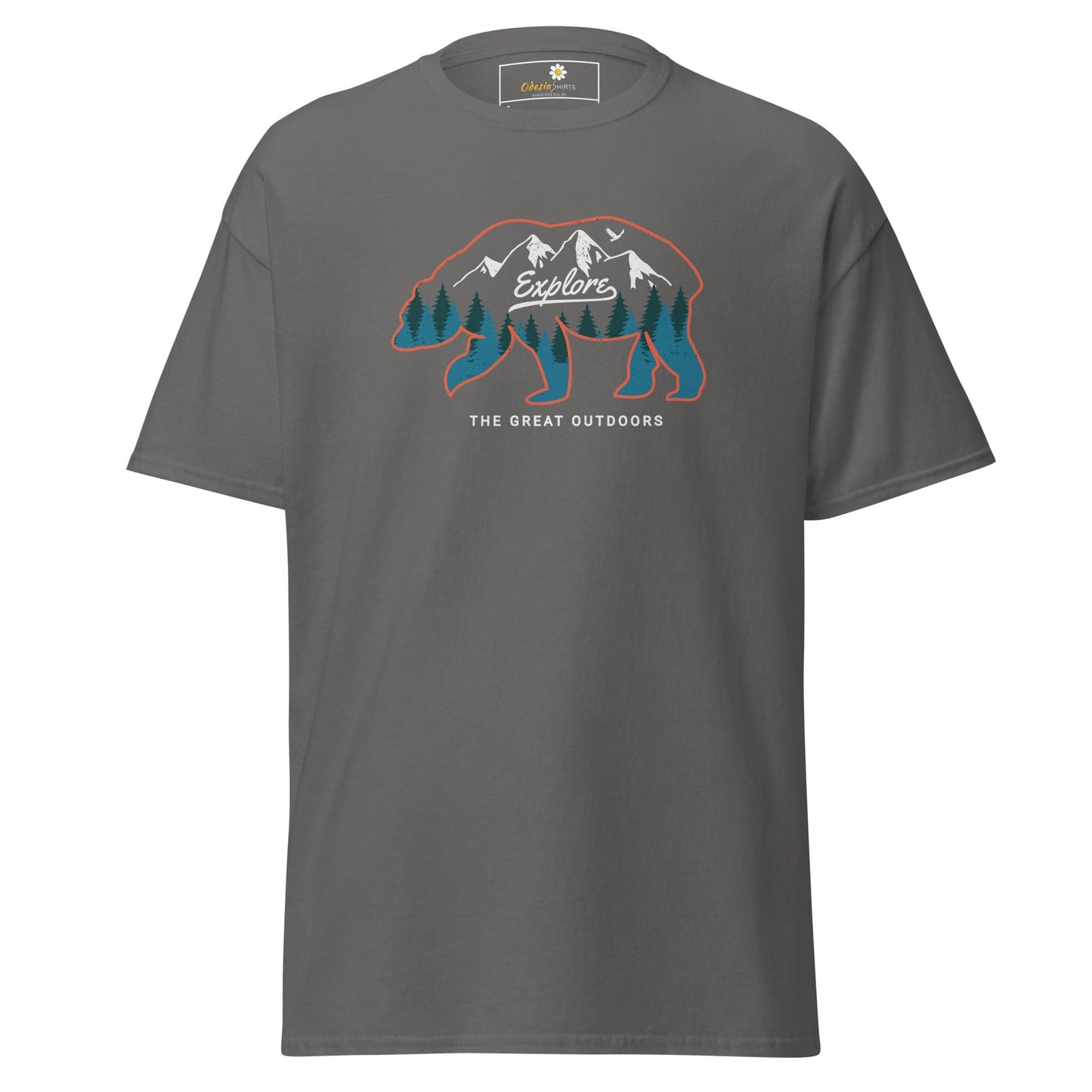 Unisex classic t-shirt ADVENTURE GREAT OUTDOORS - REGULAR - Charcoal / S