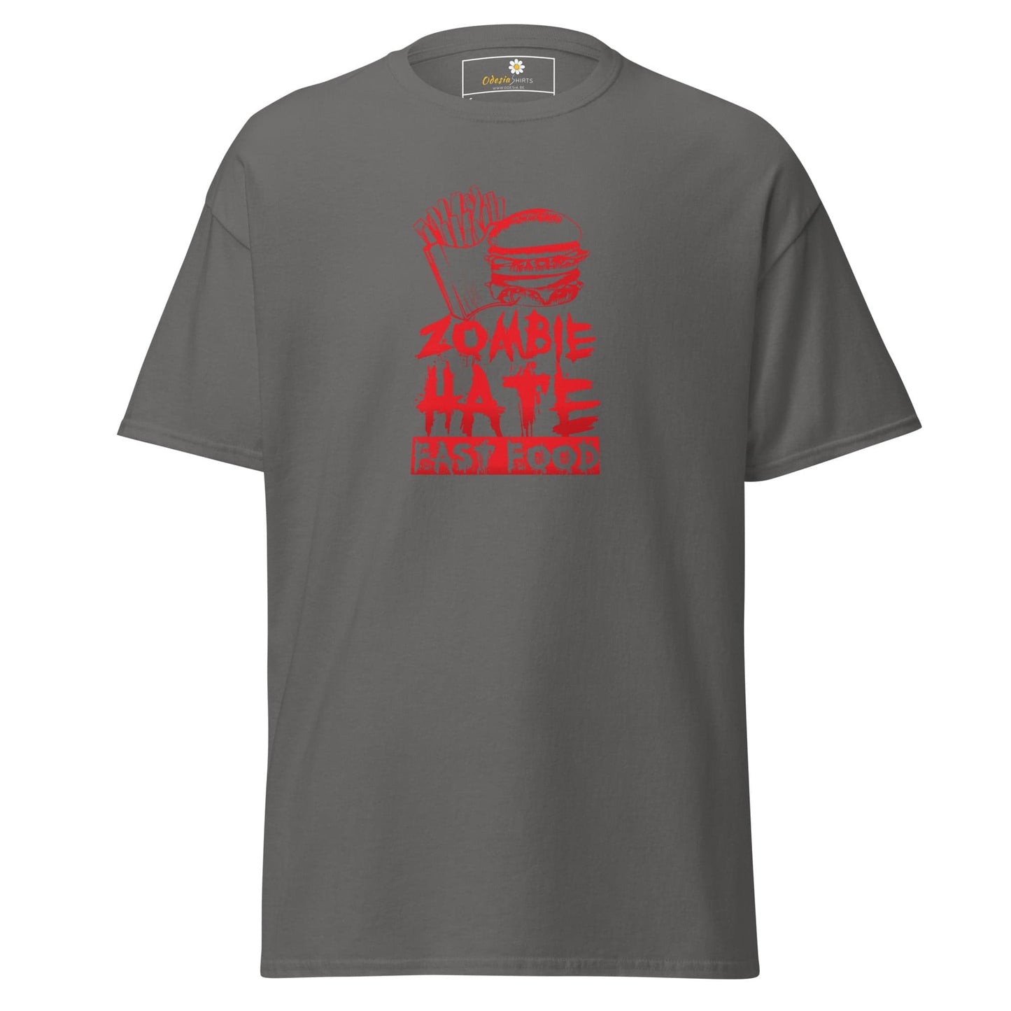 Unisex classic t-shirt - SPOOKIE ZOMBIE HATE FASTFOOD - REGULAR - Charcoal / S